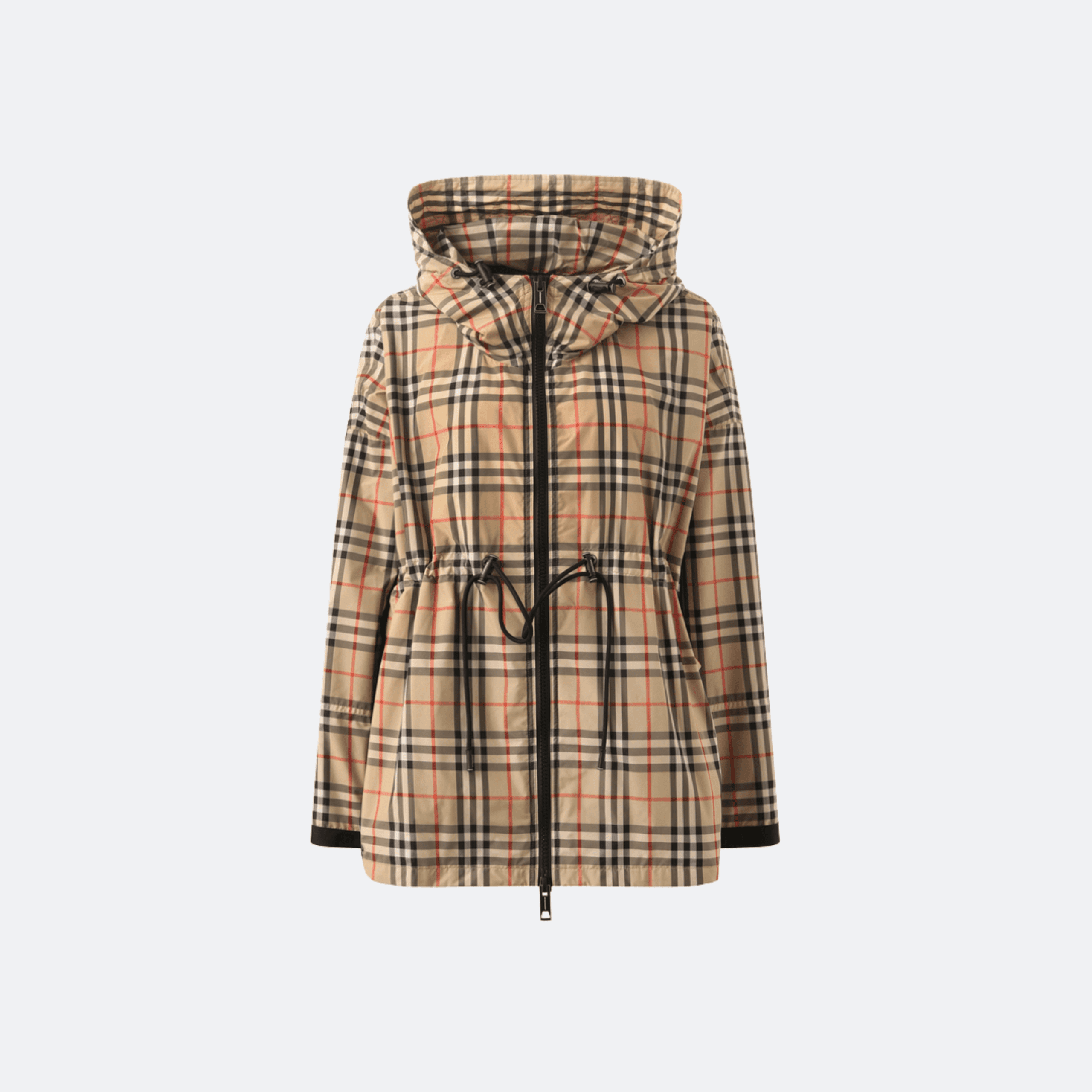 Burberry Vintage Check Hooded Jacket For Women - Archive Beige