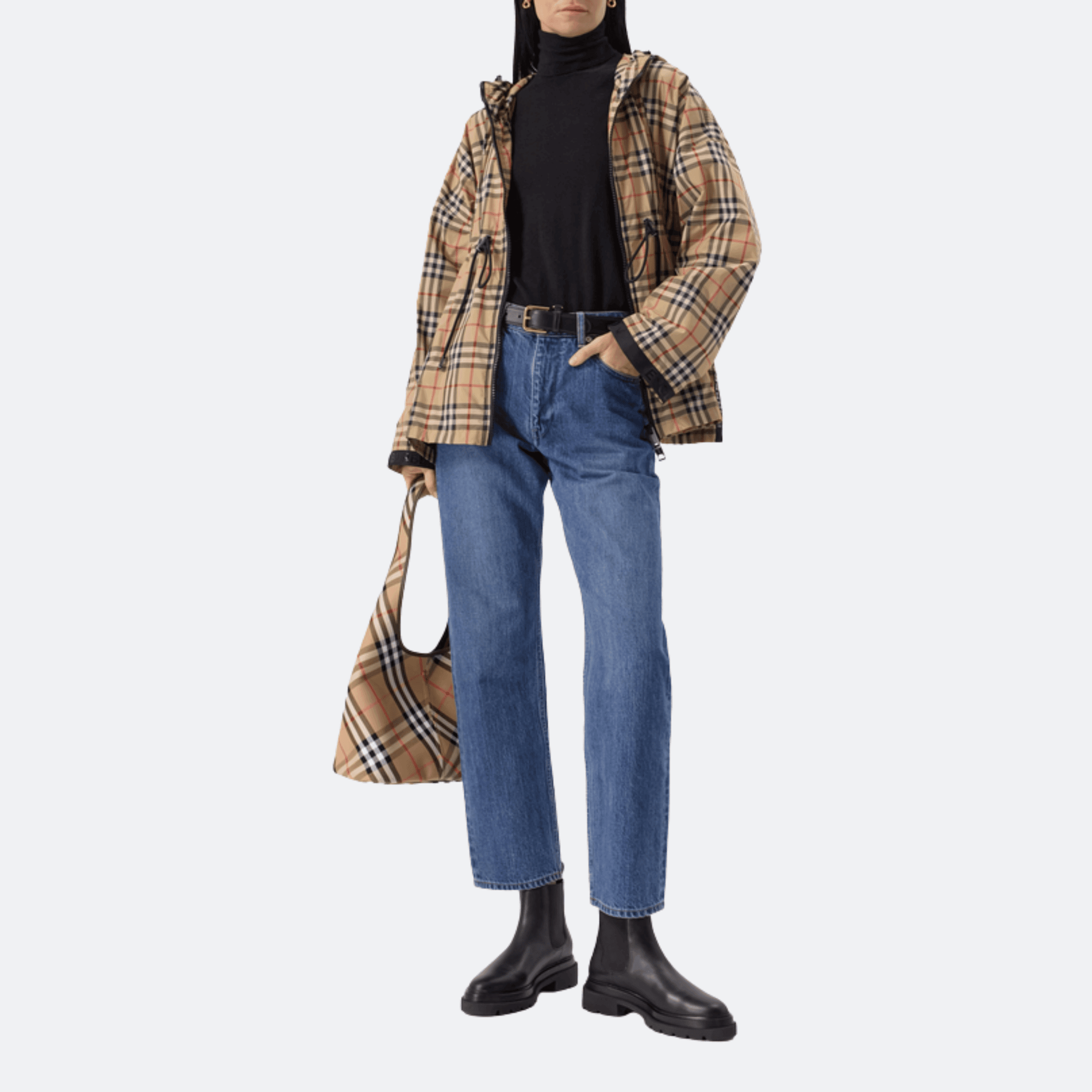 Burberry Vintage Check Hooded Jacket For Women - Archive Beige alternate