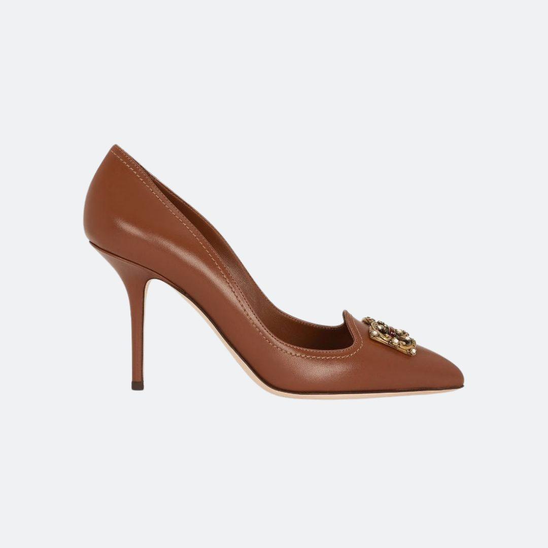 Dolce & Gabbana Amore Brown Leather Pumps