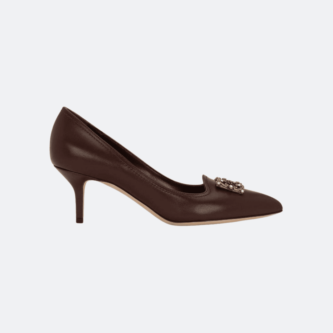 Dolce & Gabbana Amore Burgundy Leather Pumps
