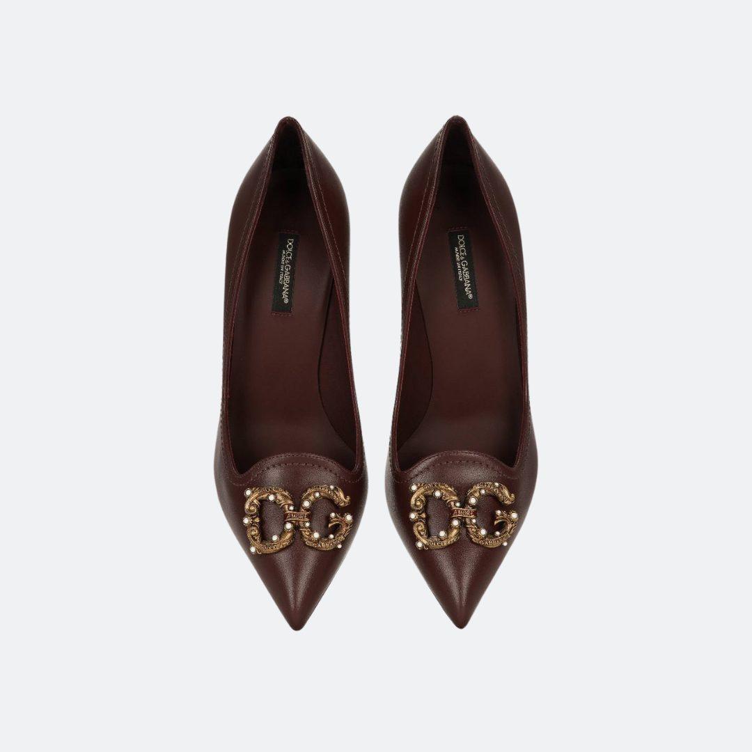 Dolce & Gabbana Amore Burgundy Leather Pumps alternate