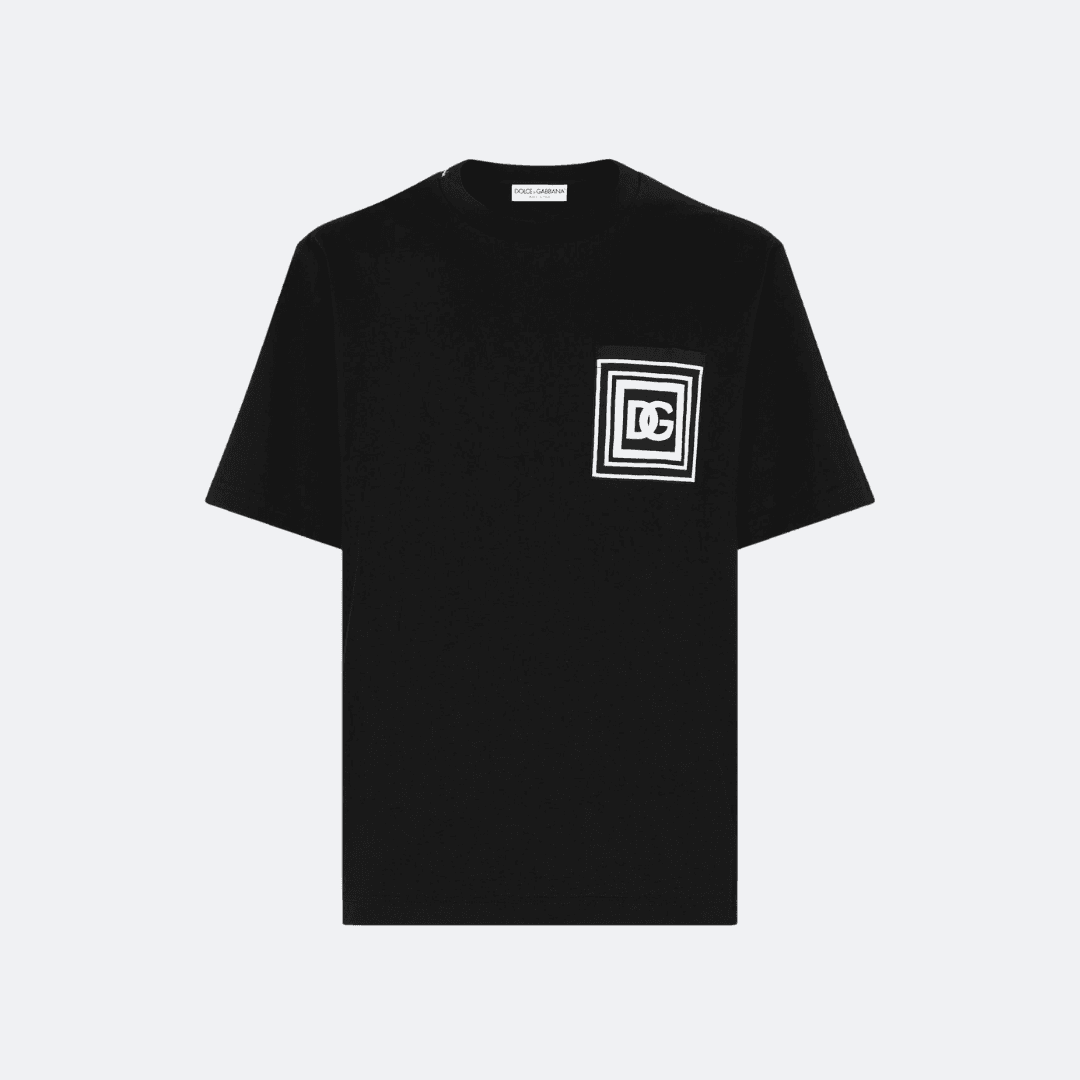 Dolce & Gabbana Black Crew Neck Oversize Men T-Shirt