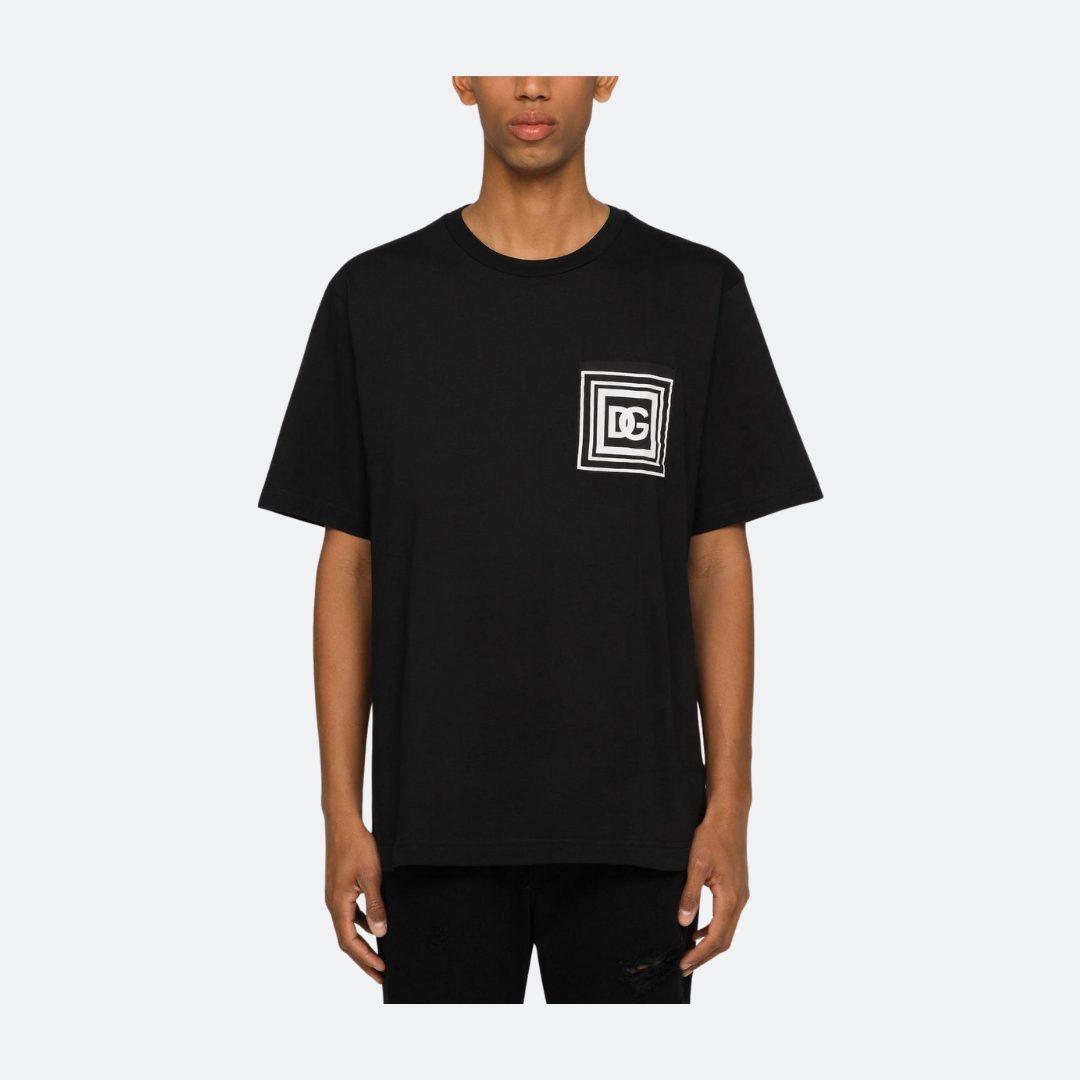 Dolce & Gabbana Black Crew Neck Oversize Men T-Shirt alternate