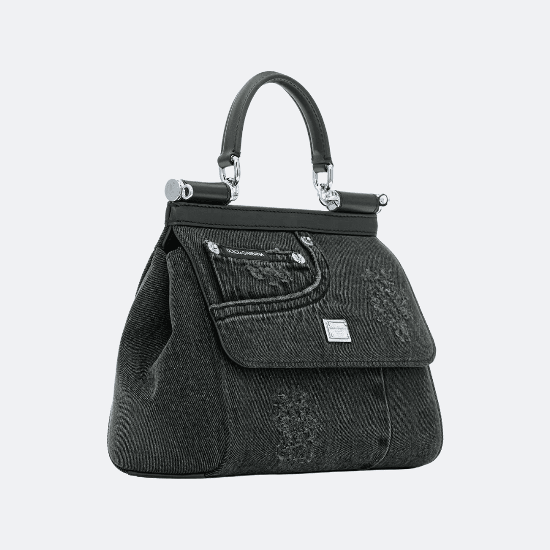 Dolce & Gabbana Black Denim Sicily Bag alternate