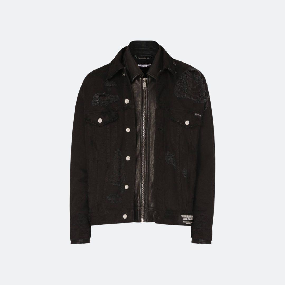 Dolce & Gabbana Black Trimmed Denim Jacket