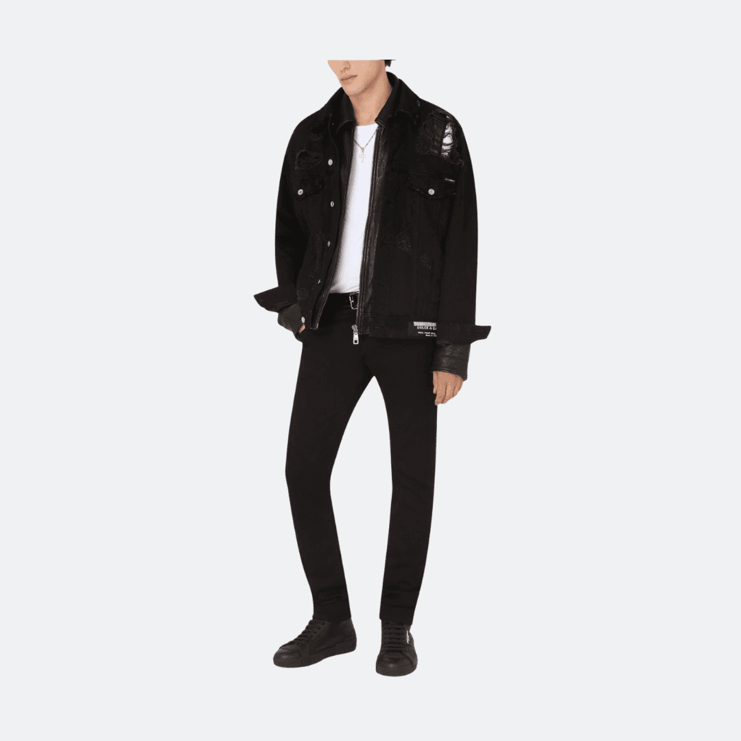 Dolce & Gabbana Black Trimmed Denim Jacket alternate