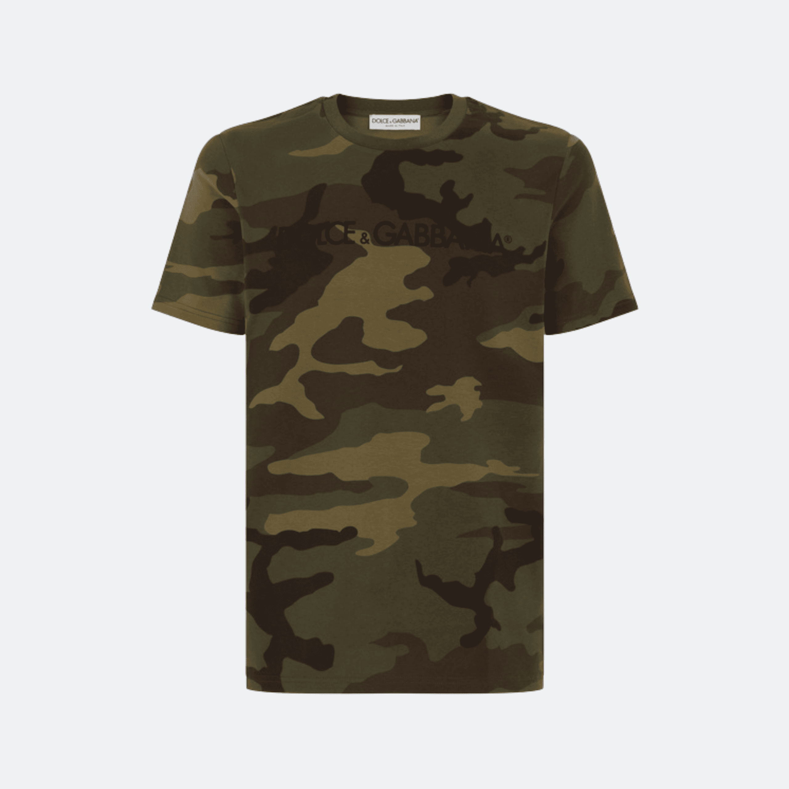 Dolce & Gabbana Cotton T-Shirt With Camouflage Print And Logo for Men - Camouflage