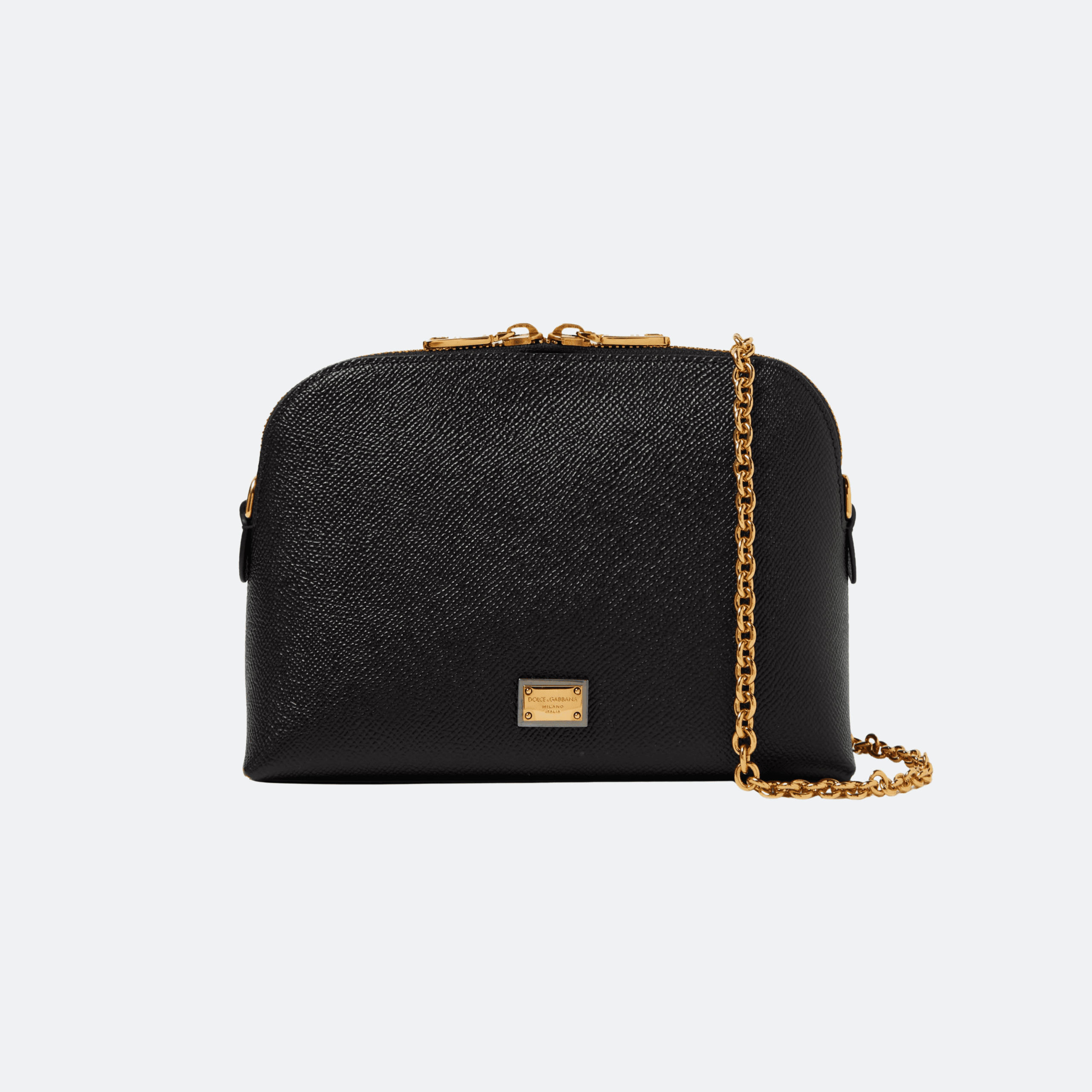 Dolce & Gabbana Dauphine Calfskin Mini Bag Chain Crossbody Bag - Black