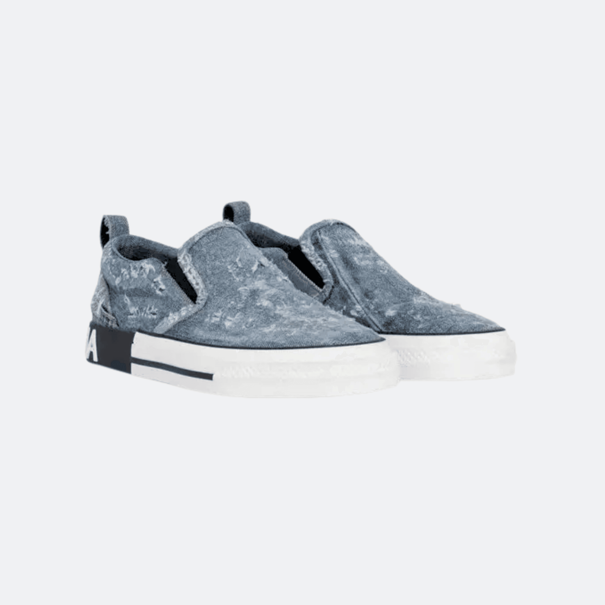 Dolce & Gabbana Denim Patchwork Custom 2.Zero Slip-On Sneakers for Men - Light Blue alternate