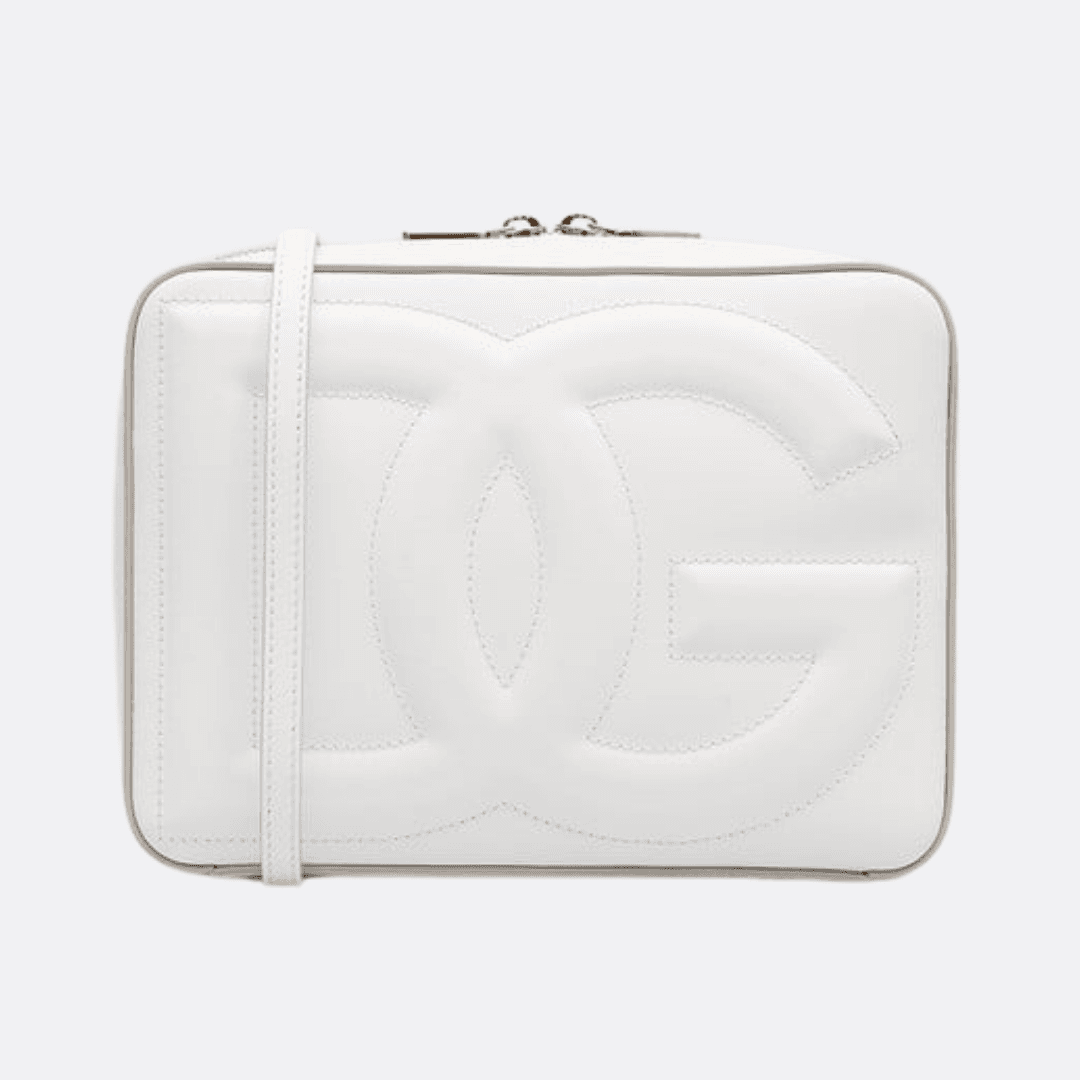 Dolce & Gabbana DG Logo White Leather Crossbody Bag