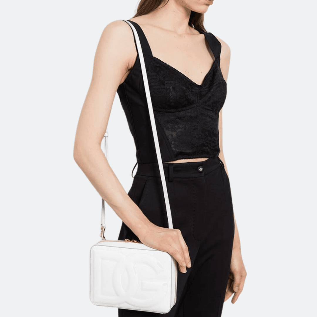 Dolce & Gabbana DG Logo White Leather Crossbody Bag alternate