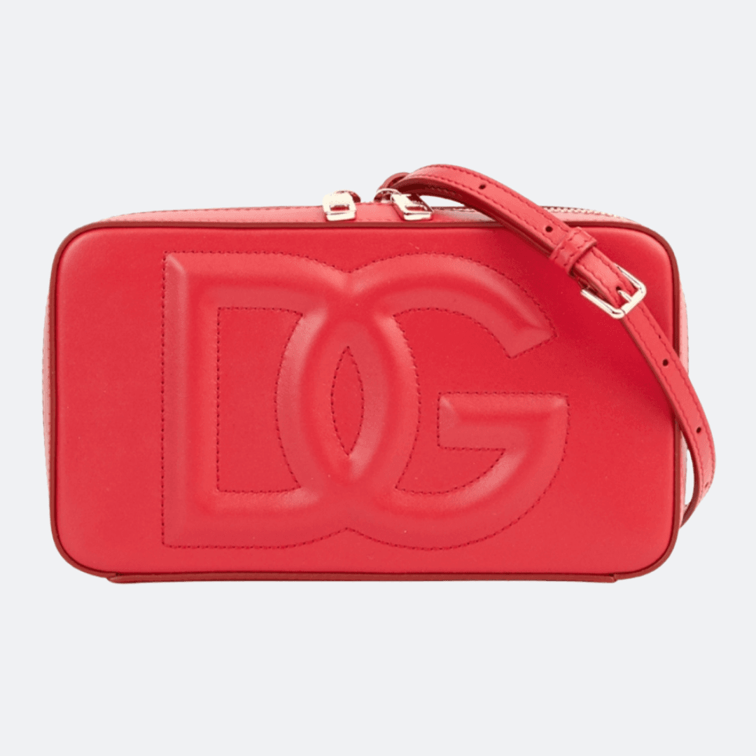 Dolce & Gabbana DG Logo Red Leather Crossbody Bag
