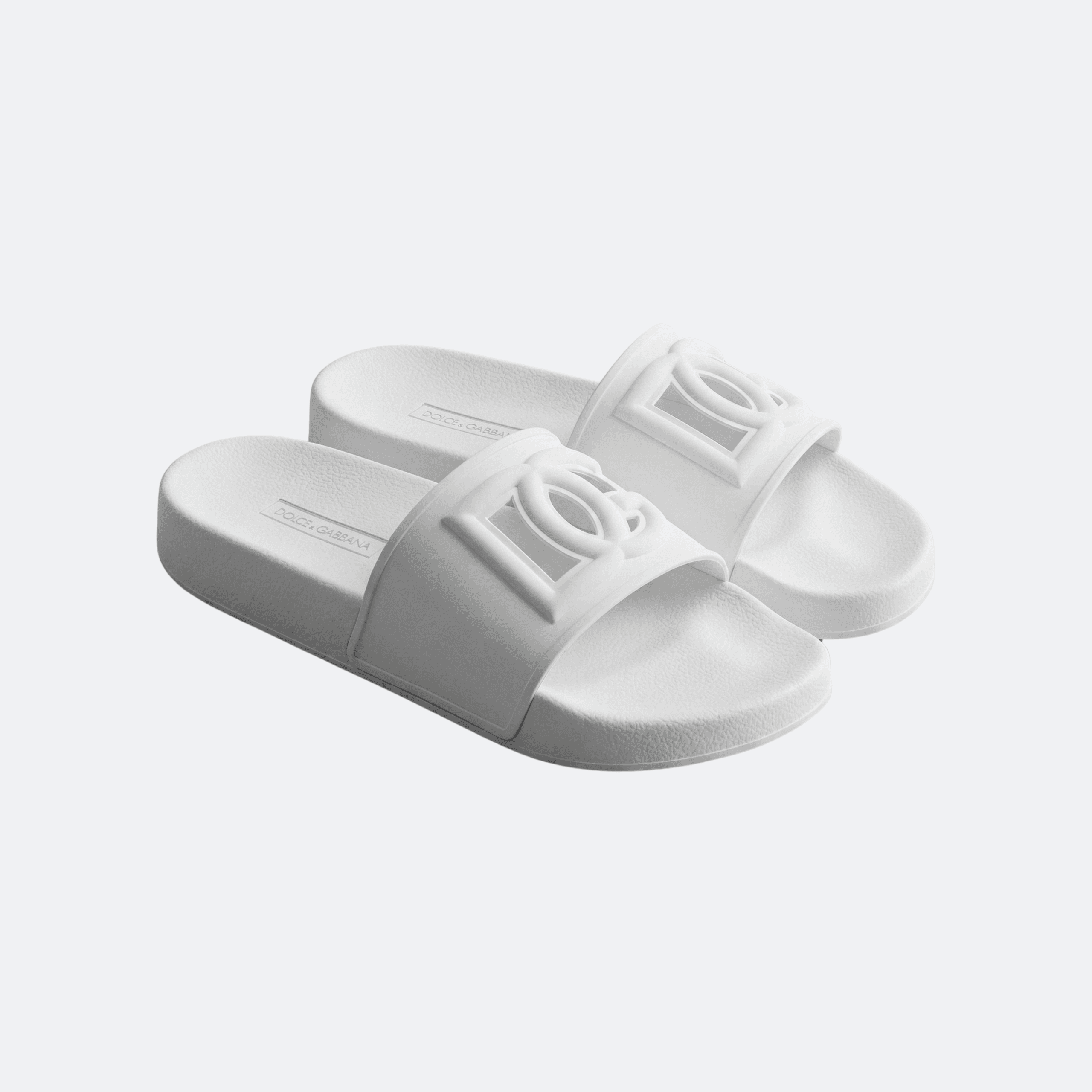 Dolce & Gabbana DG Logo Slide Mules - White alternate