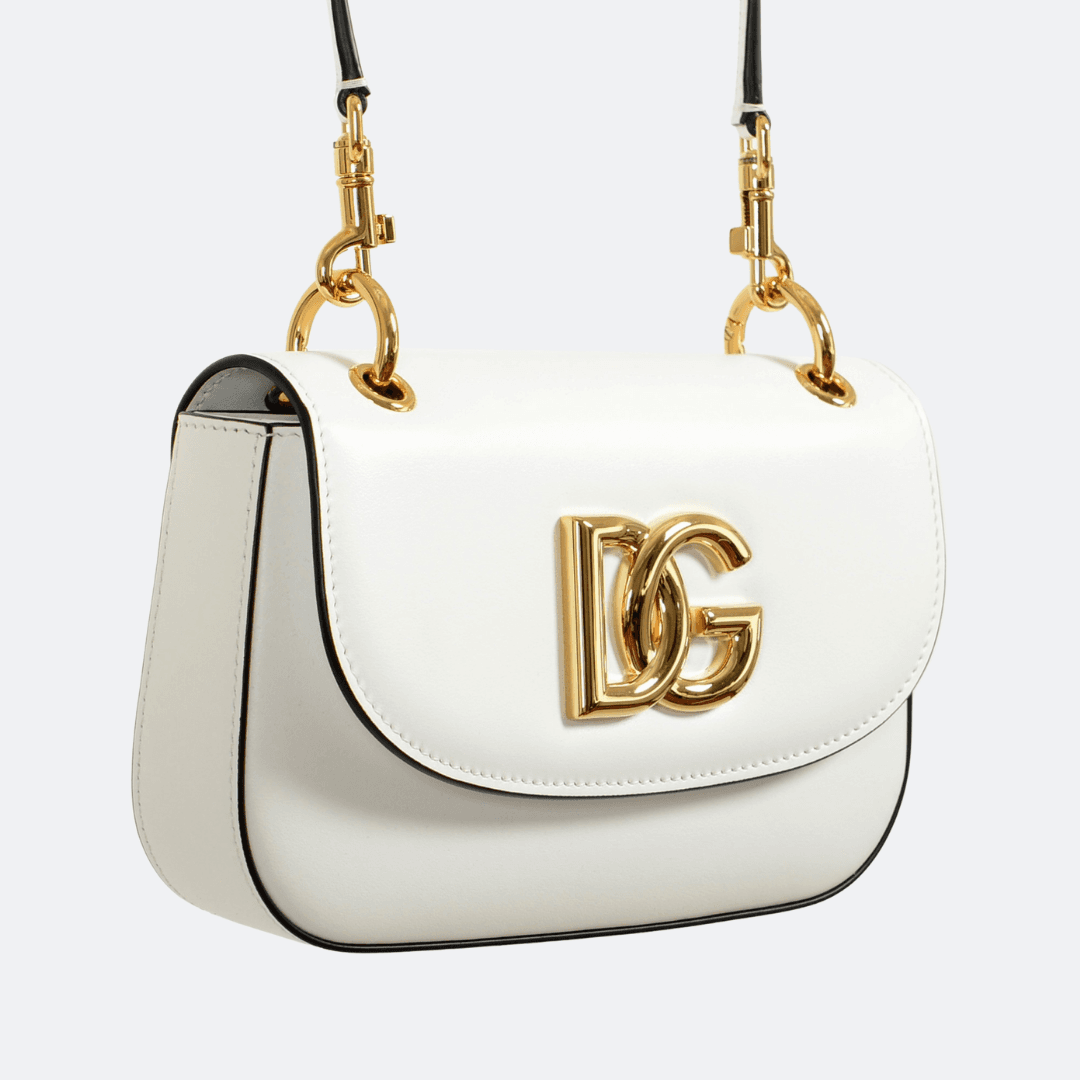 Dolce & Gabbana Flap Optical White Leather Shoulder Bag alternate