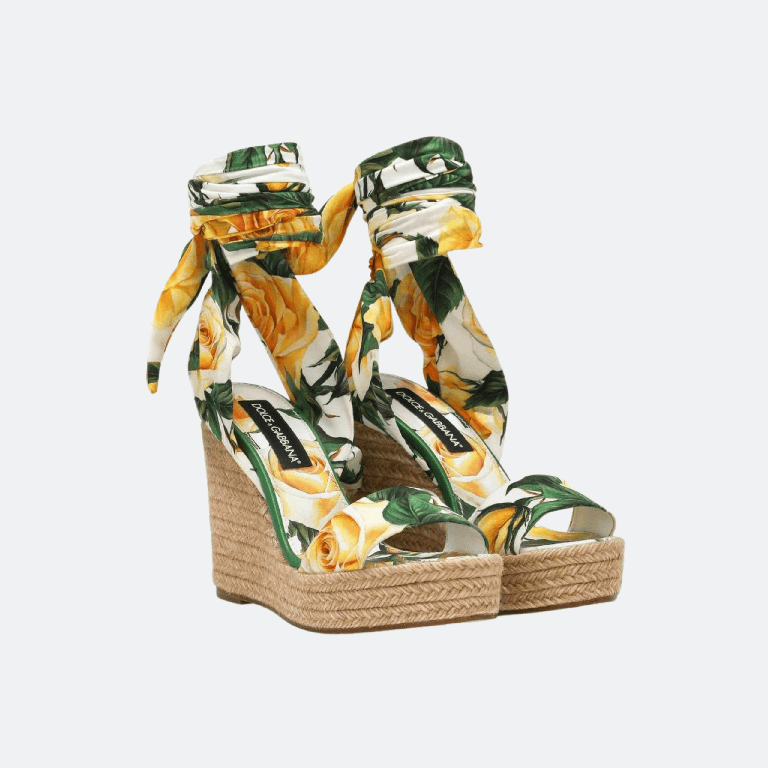 Dolce & Gabbana Floral Wedge Sandals - Yellow alternate