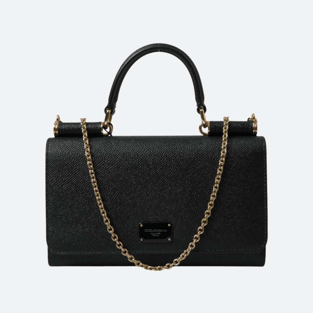 Dolce & Gabbana Leather Black Cardholder-Shoulder Bag