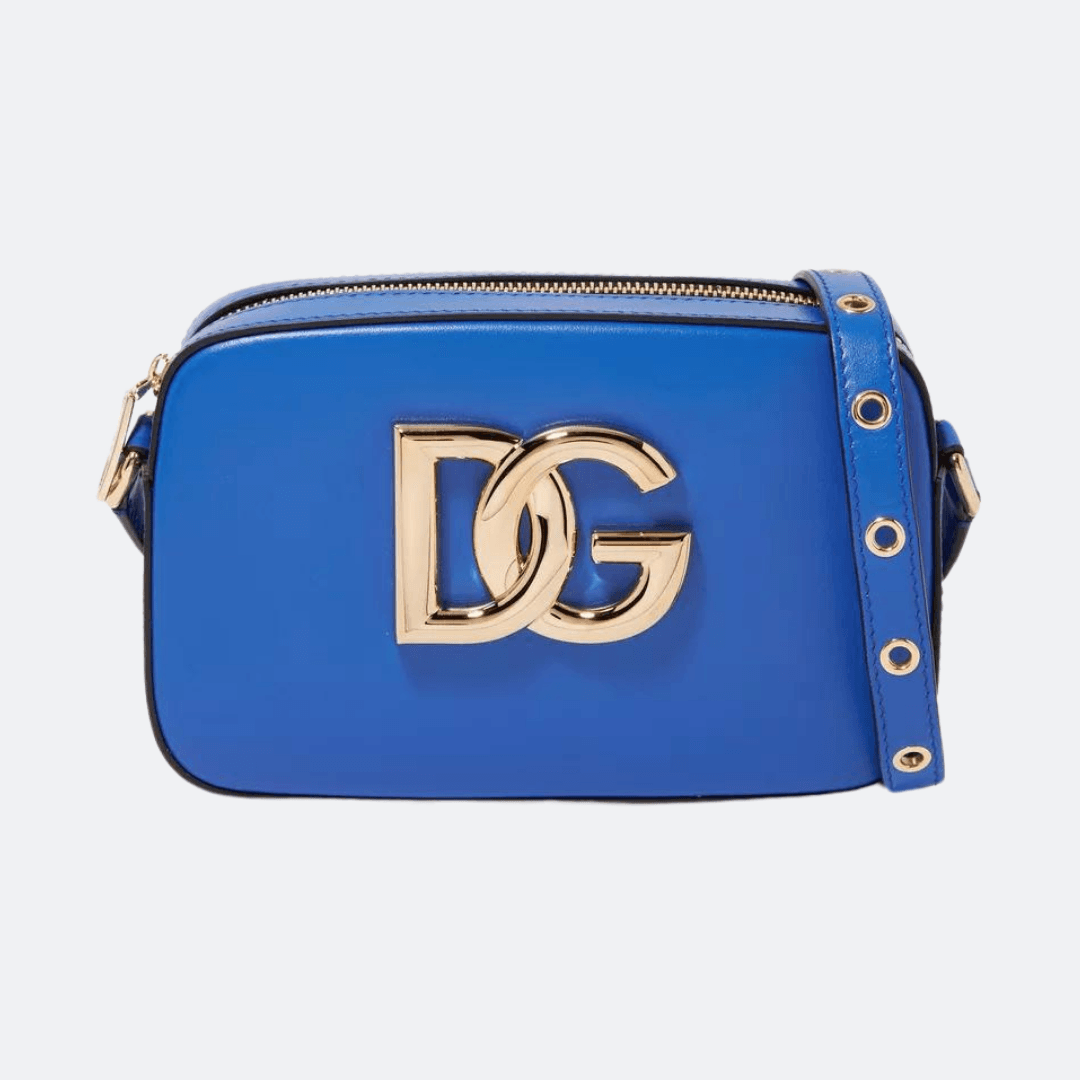 Dolce & Gabbana Logo Plaqued Blue Shoulder Bag