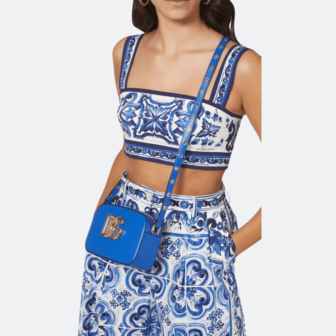 Dolce & Gabbana Logo Plaqued Blue Shoulder Bag alternate