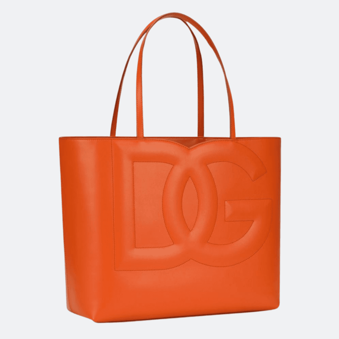 Dolce & Gabbana Medium Orange Calfskin Tote Bag