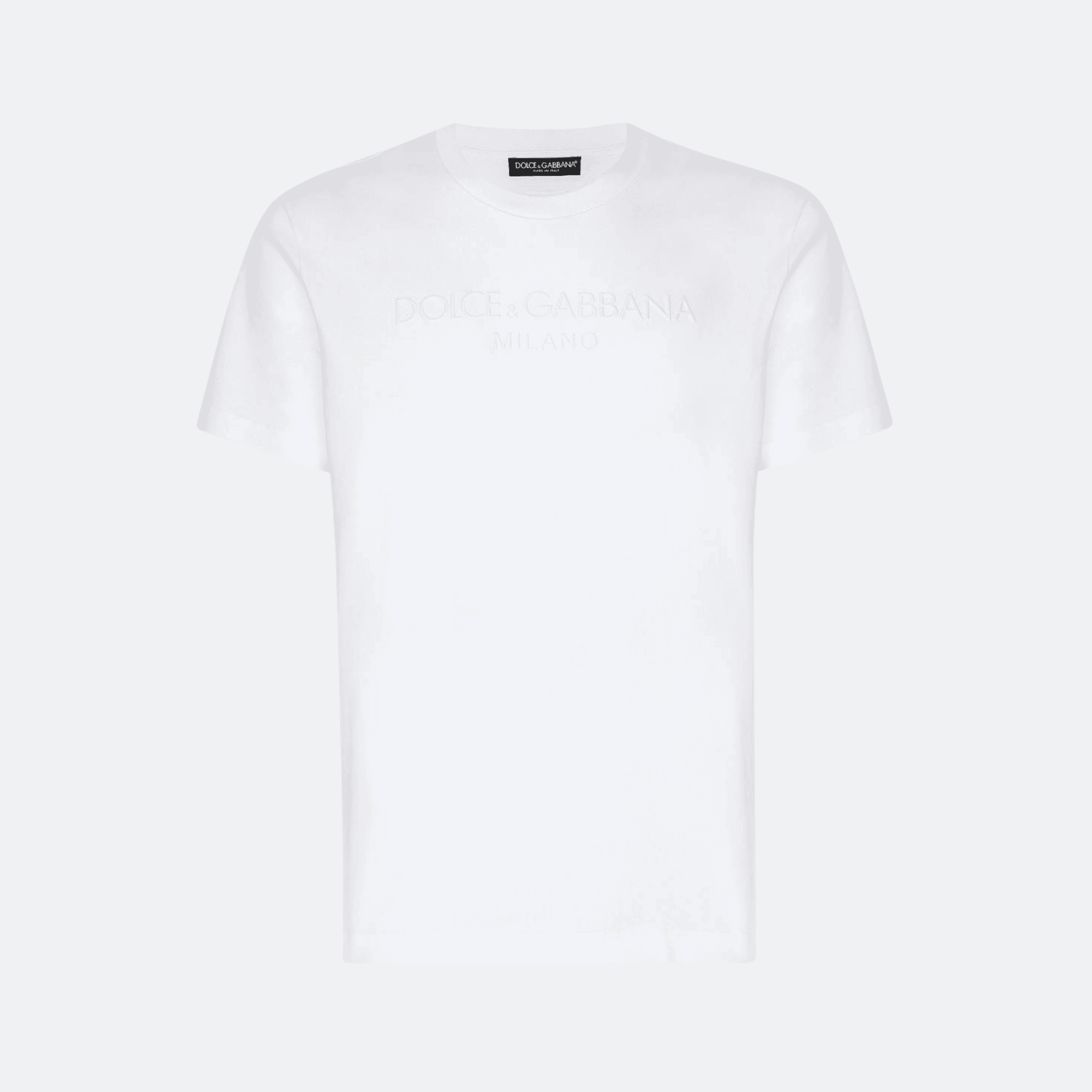 Dolce & Gabbana Milano Embossed Logo Cotton T-Shirt For Men - White alternate