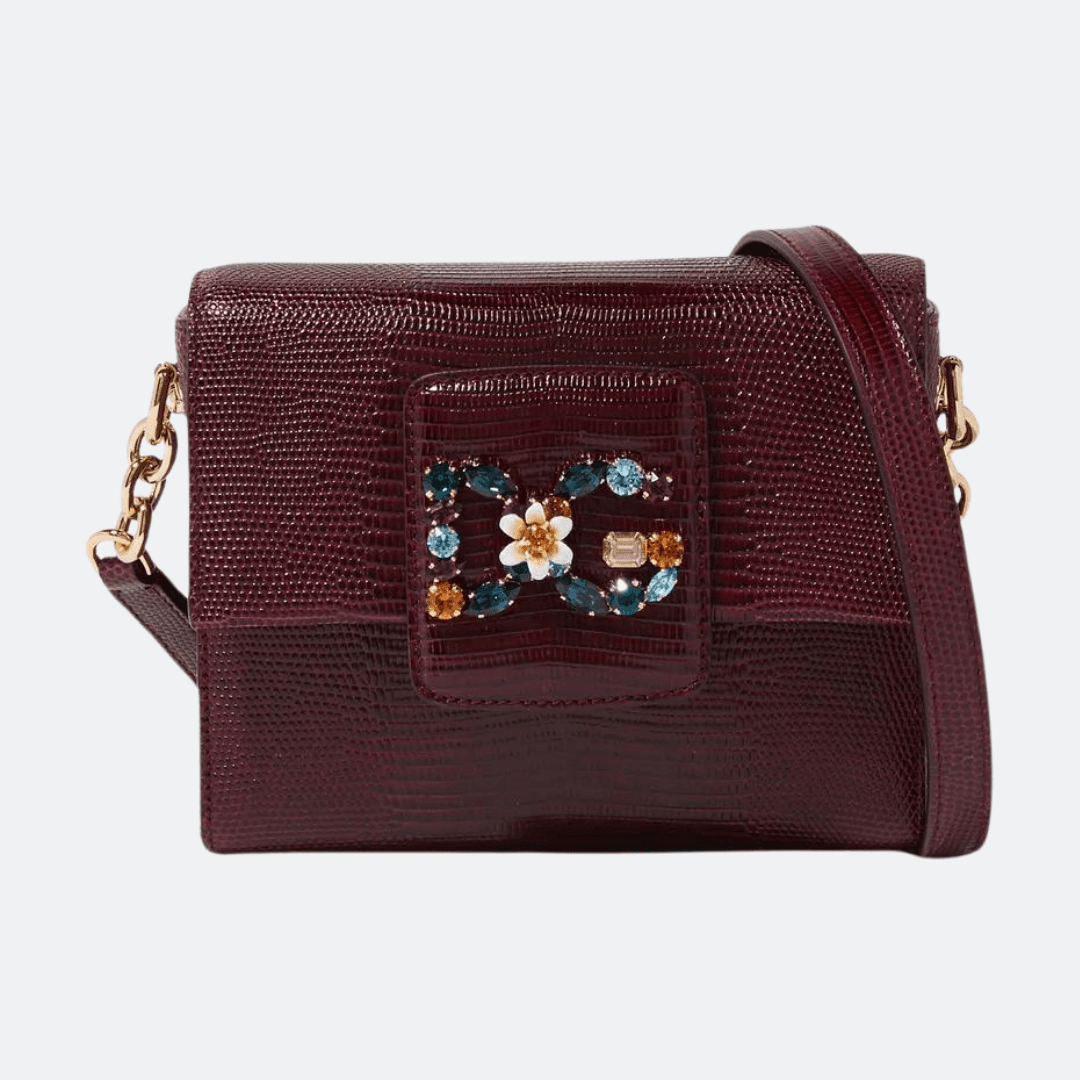 Dolce & Gabbana Millenials Claret Red Leather Bag