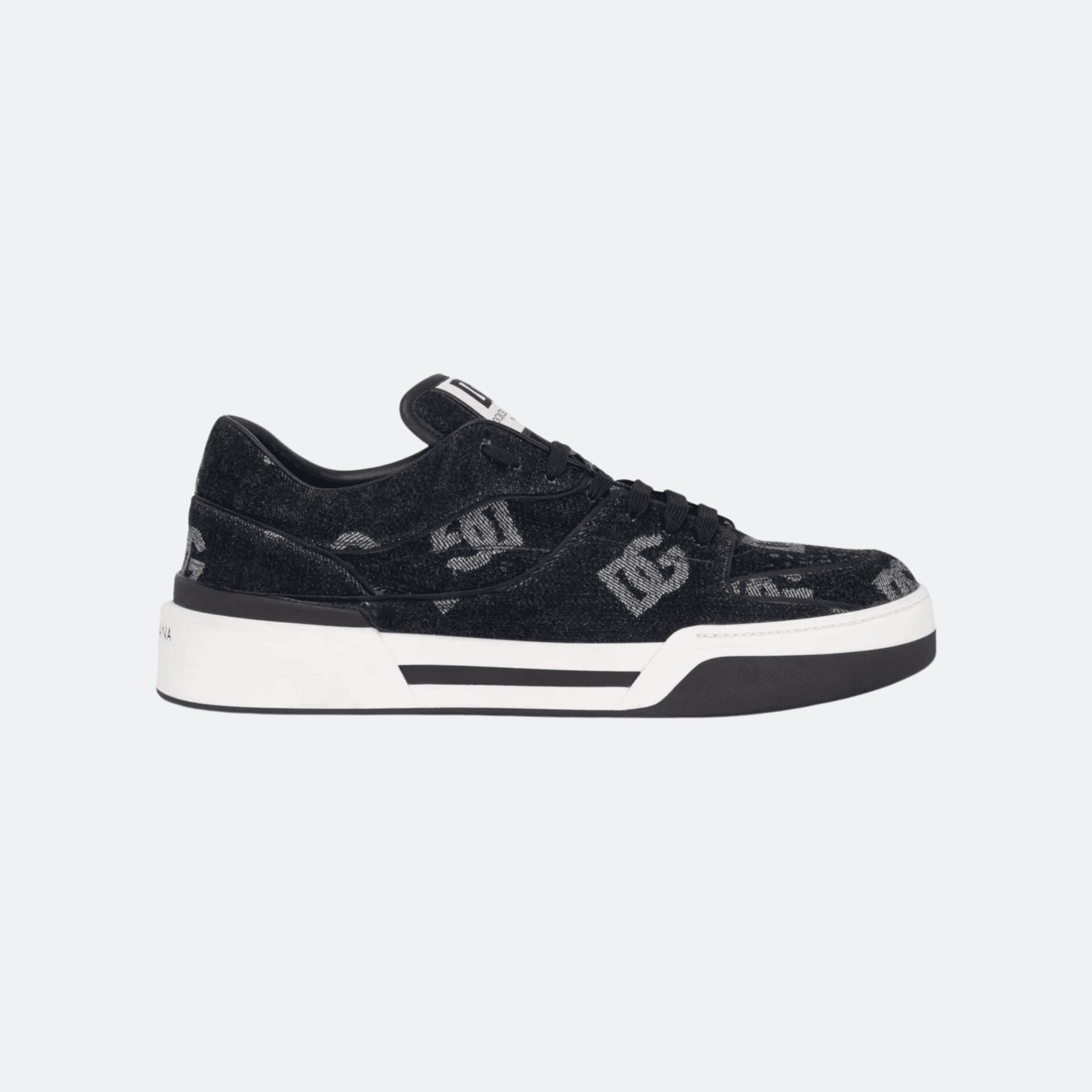 Dolce & Gabbana New Roma Logo Print Sneakers for Men - Black/White