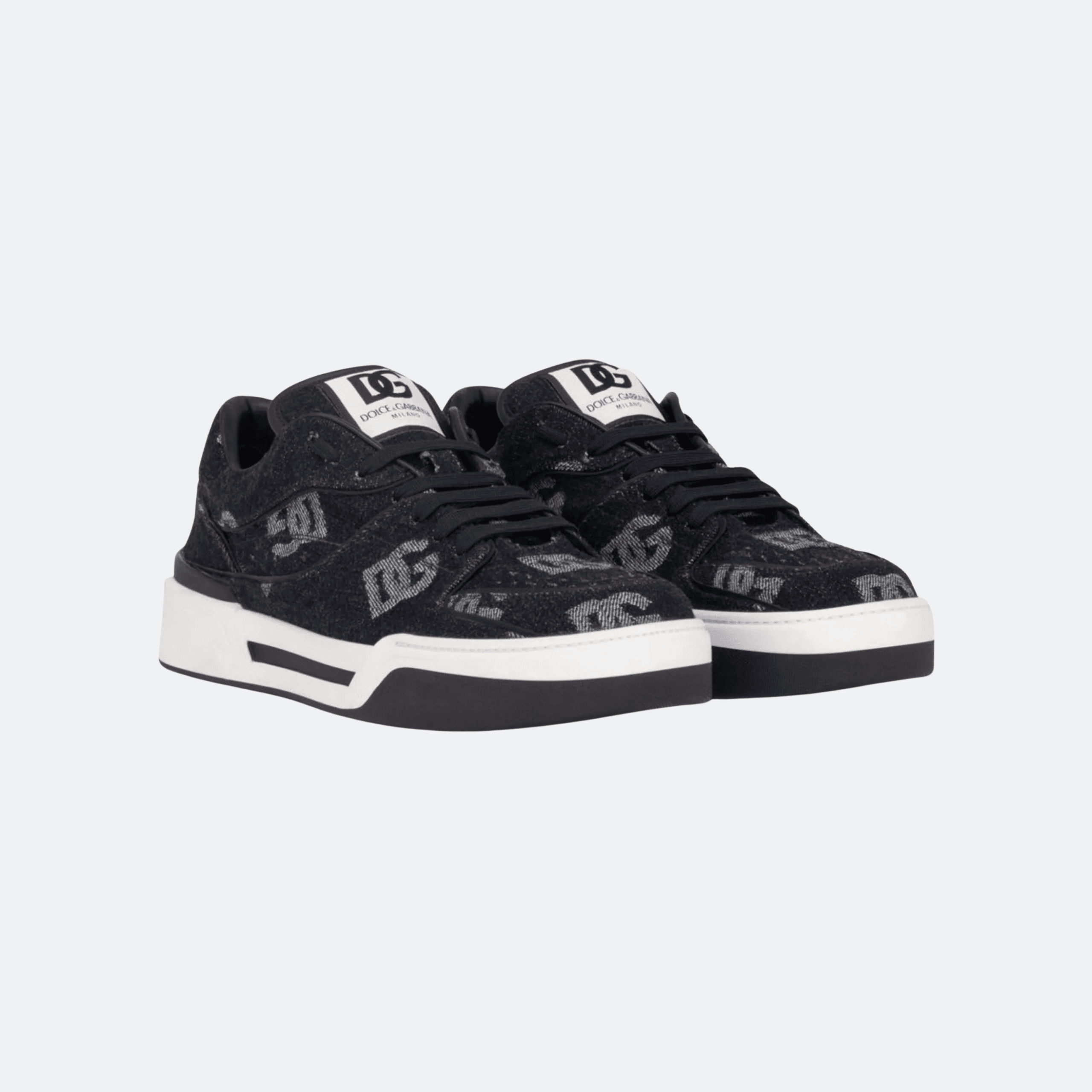 Dolce & Gabbana New Roma Logo Print Sneakers for Men - Black/White alternate