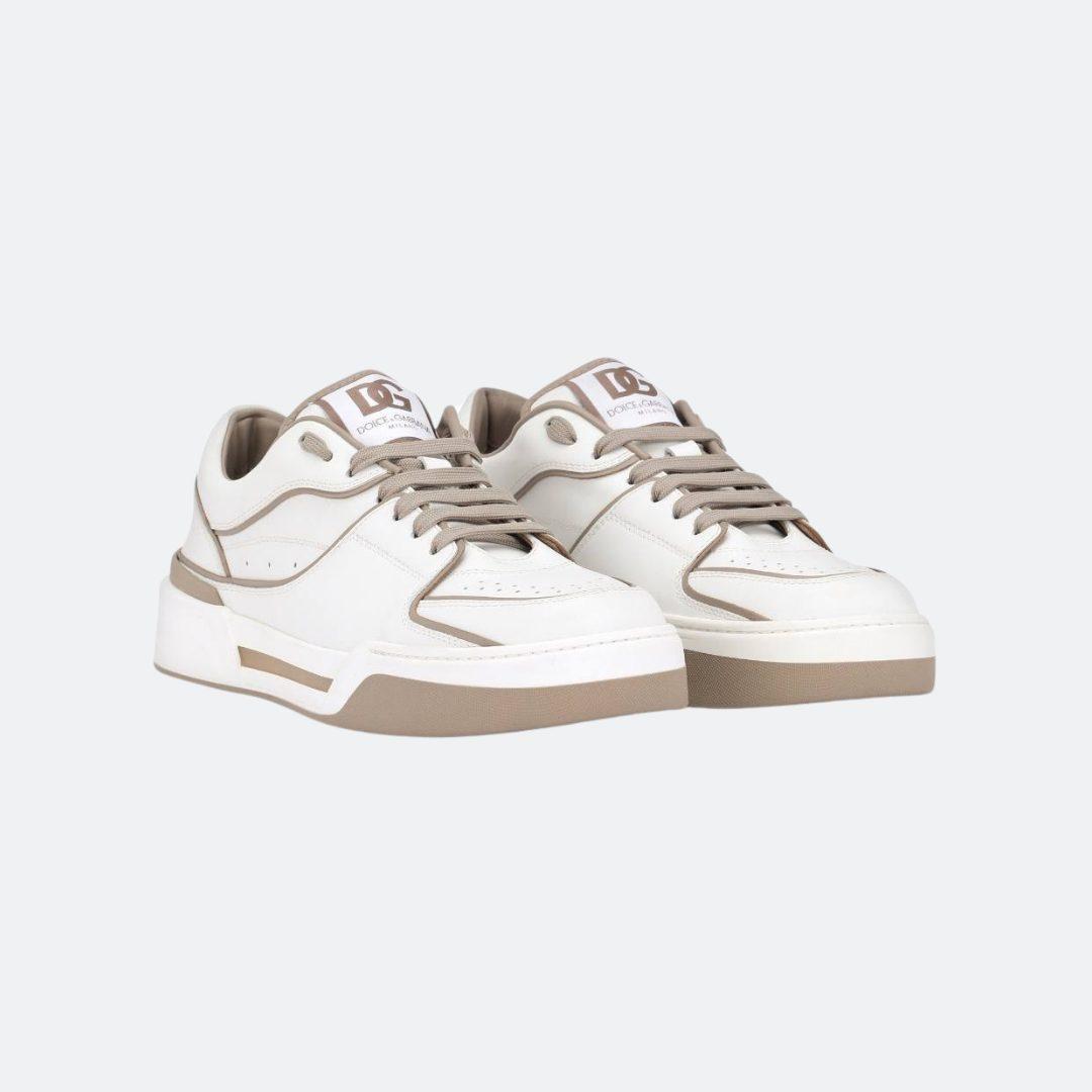 Dolce & Gabbana New Roma White-Beige Leather Sneakers alternate