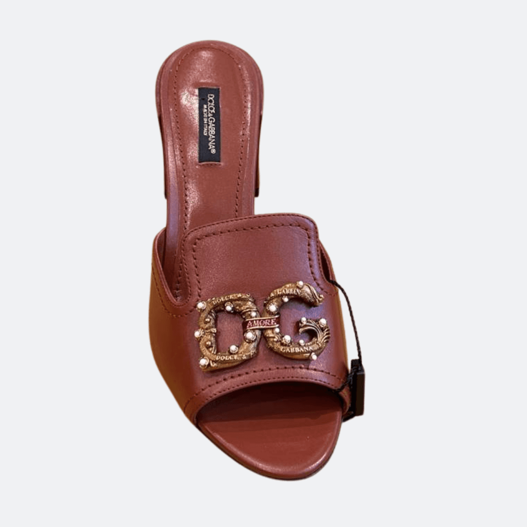 Dolce & Gabbana Open Toe Brown Women Mules alternate