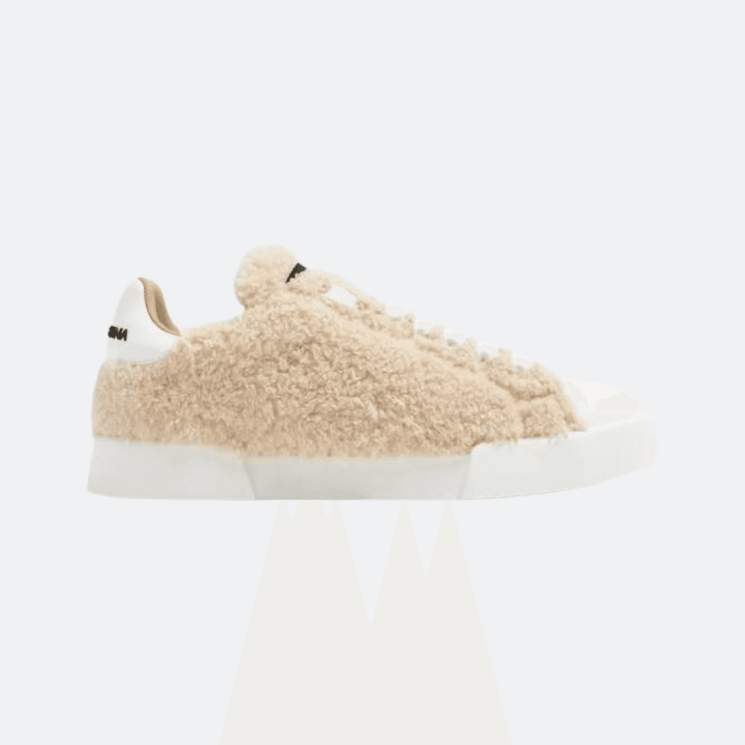 Dolce & Gabbana Portofino Beige Fur Sneakers