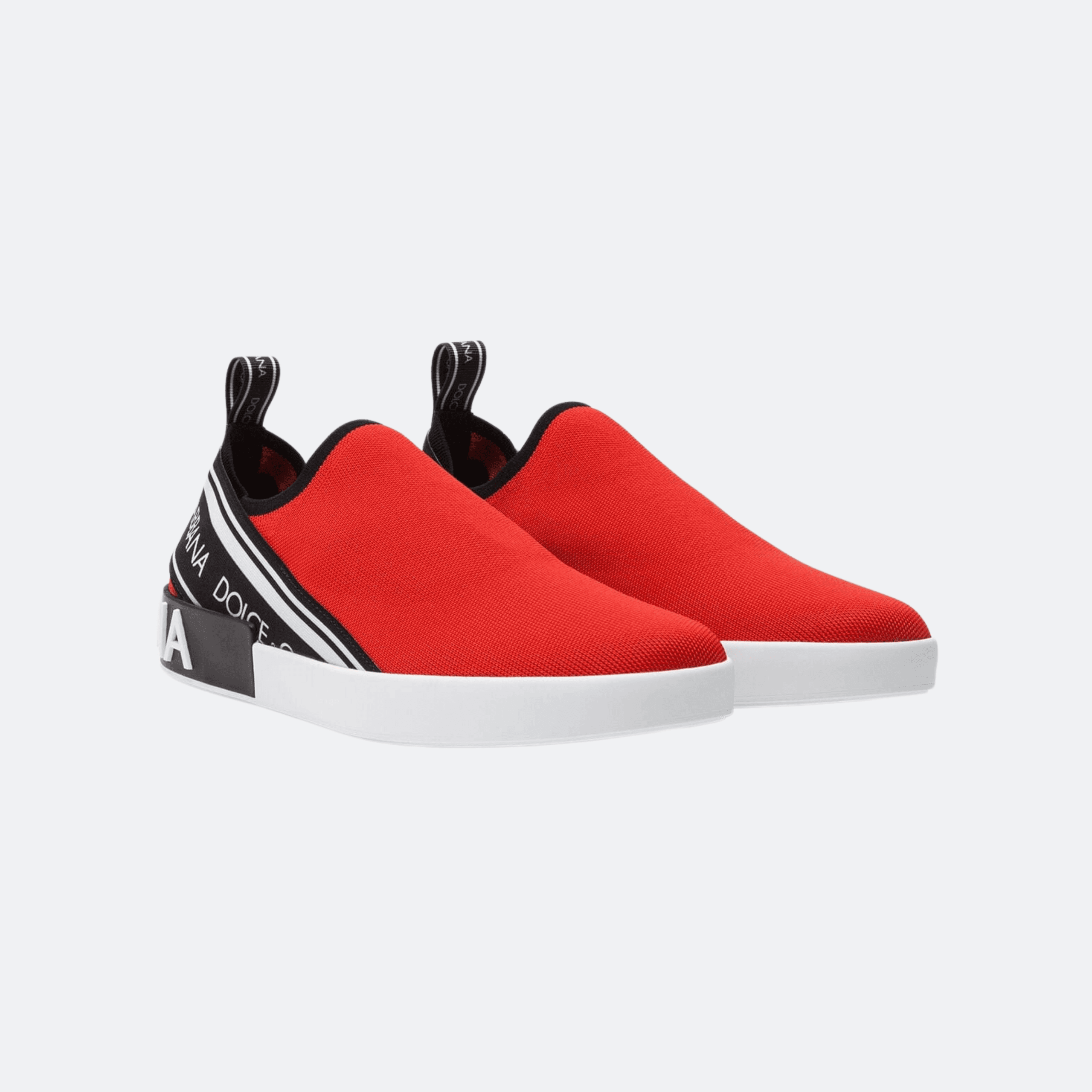 Dolce & Gabbana Portofino Slip-On Knit Sneakers for Men – Red alternate