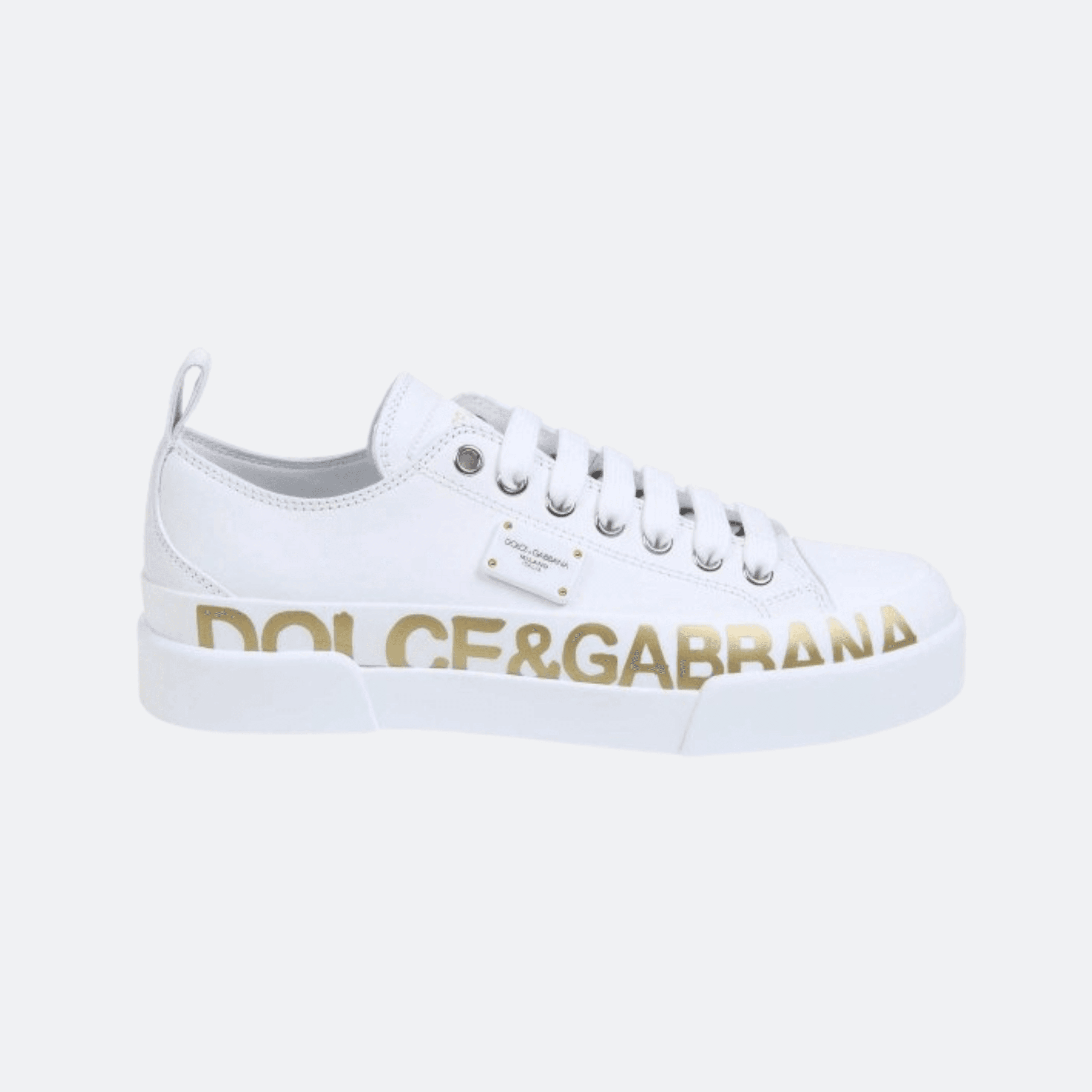 Dolce & Gabbana Portofino Sneakers For Women - White Gold