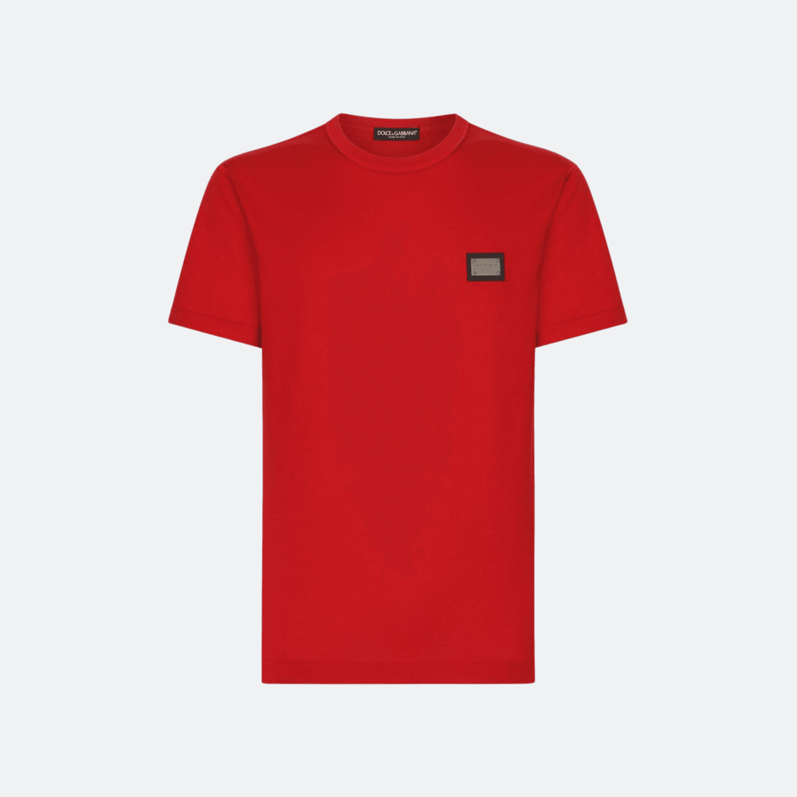 Dolce & Gabbana Red Cotton T-shirt With Branded Tag