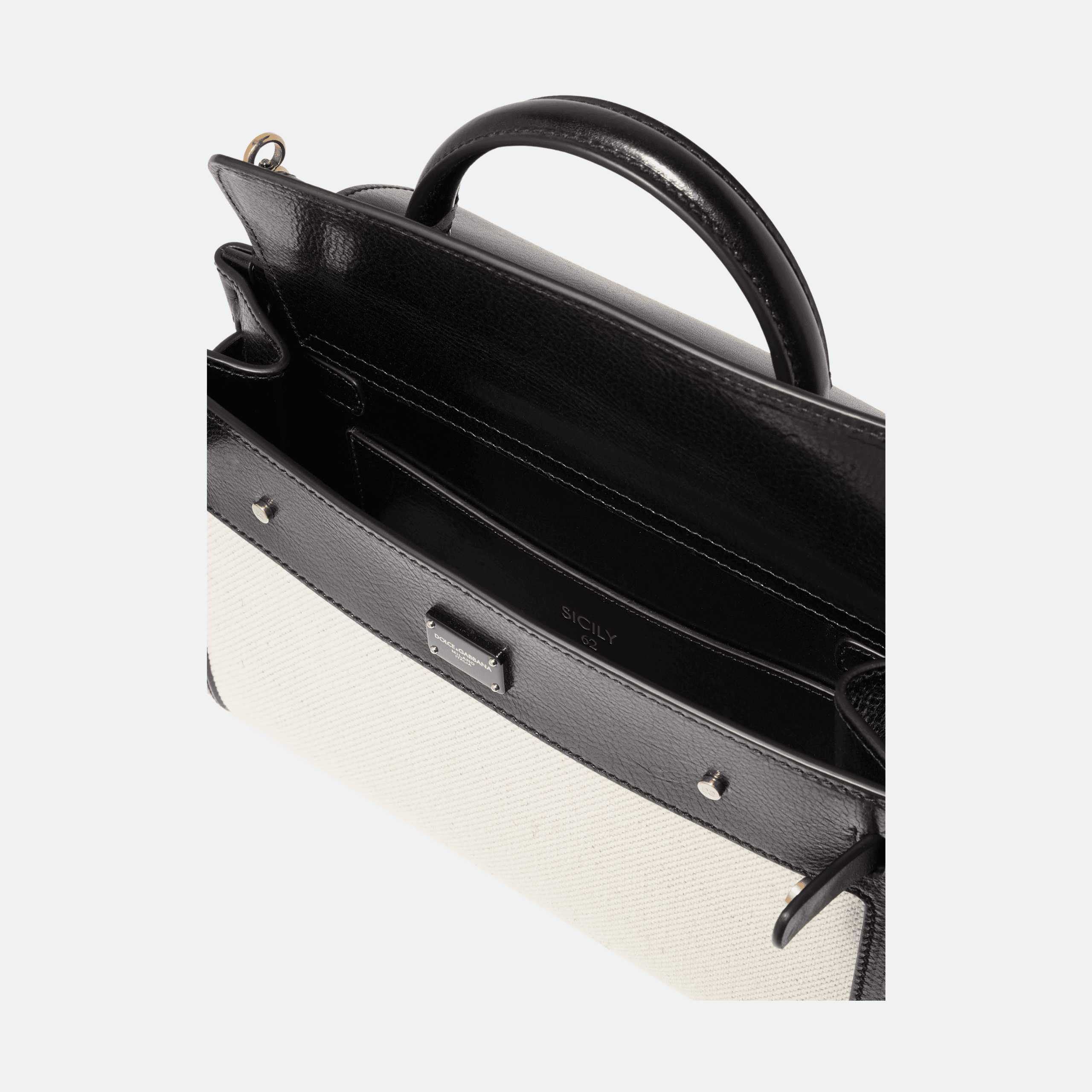 Dolce & Gabbana Sicily 62 Small Tote/Shoulder Bag - Black & Cream alternate