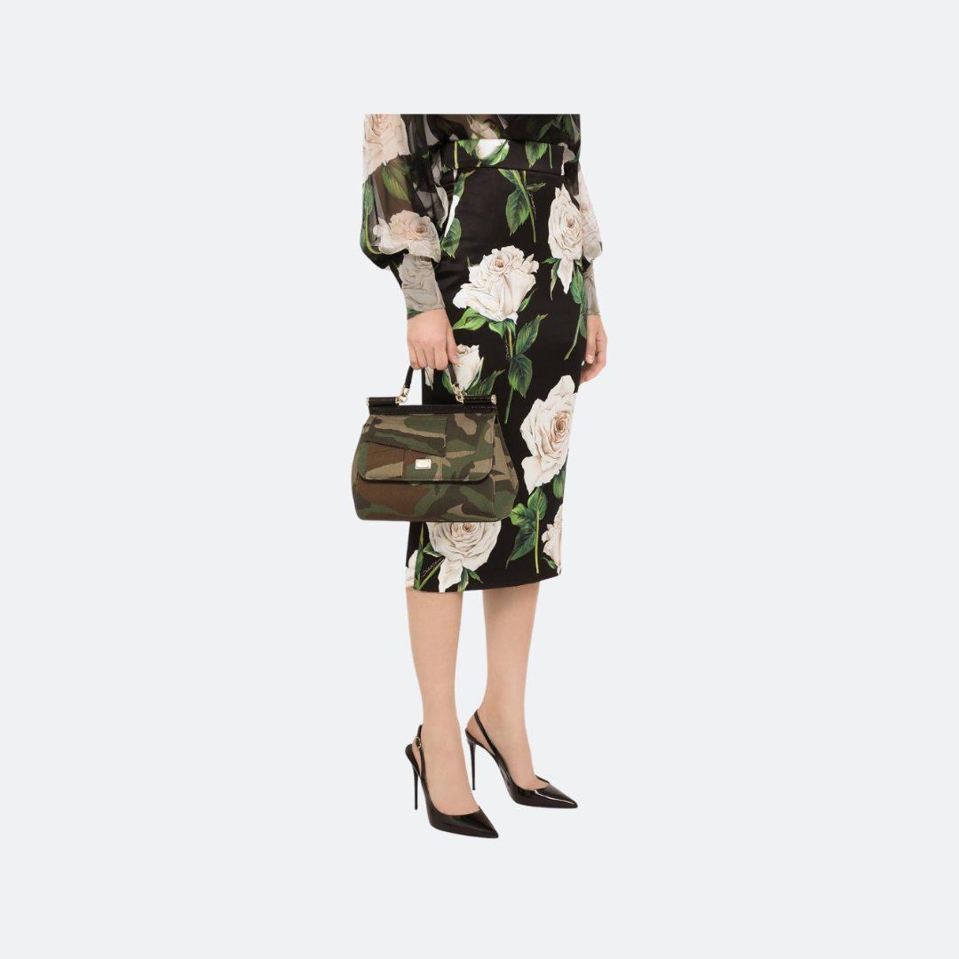 Dolce & Gabbana Sicily Cotton Medium Camouflage Bag alternate