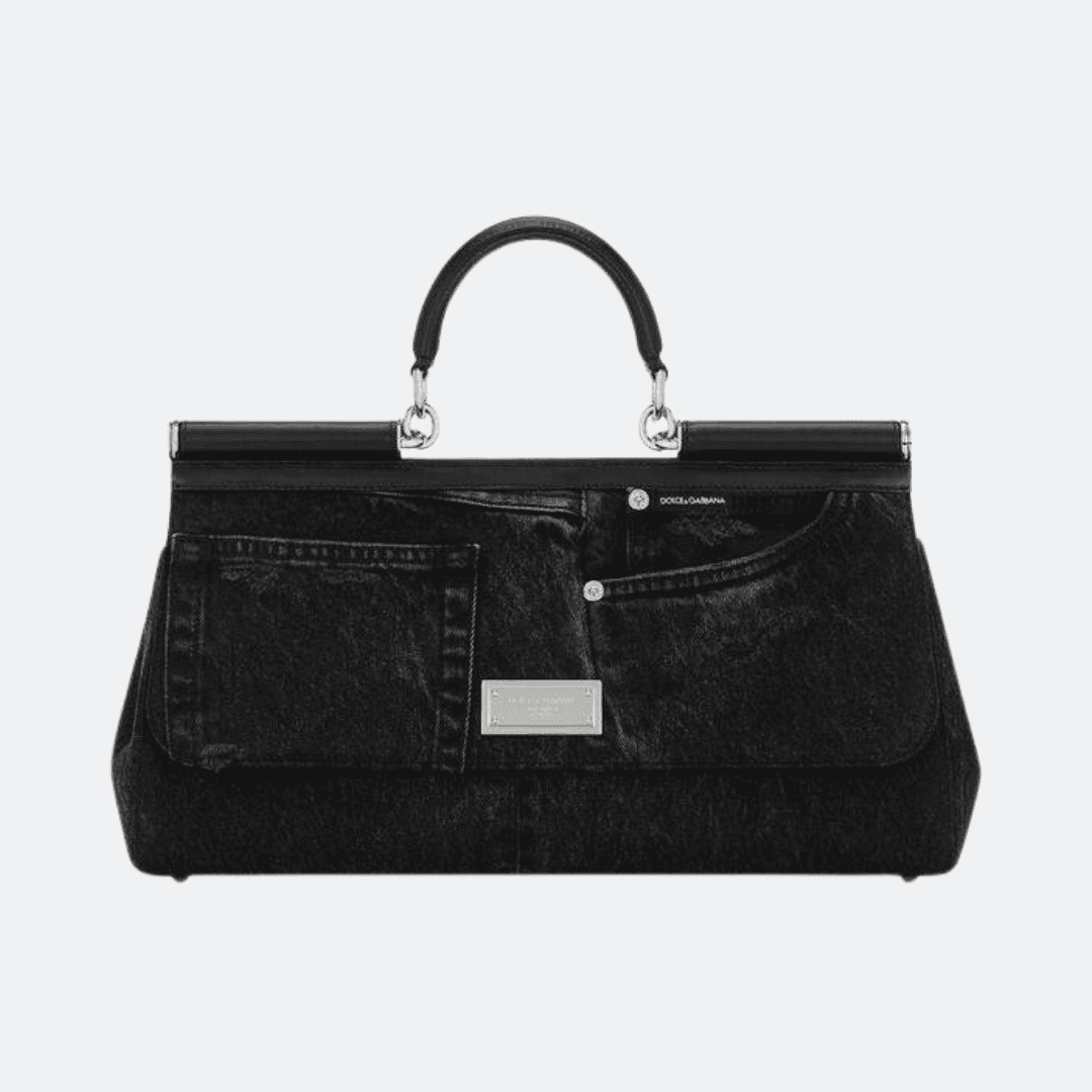 Dolce & Gabbana Sicily Patchwork Black Debim Bag