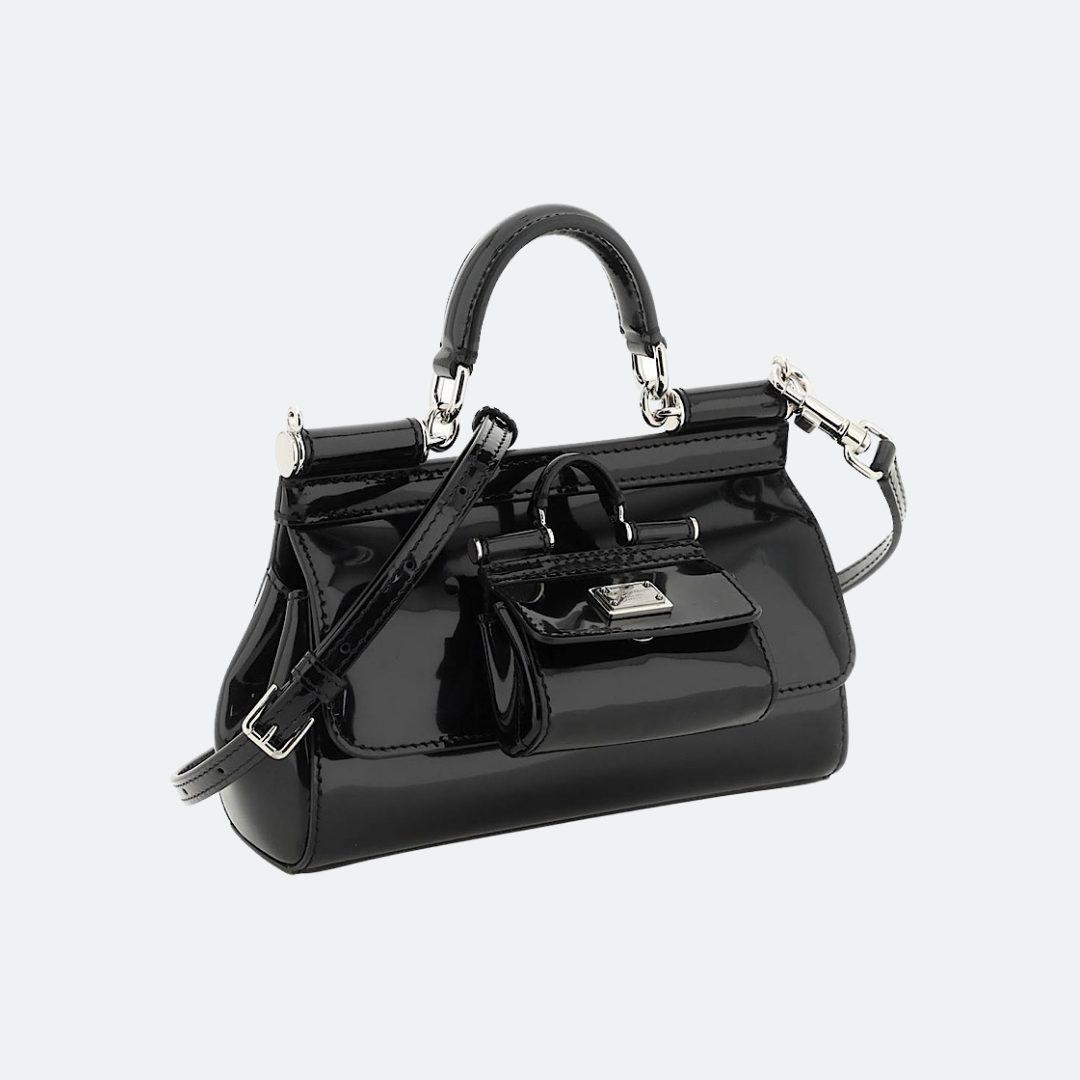 Dolce & Gabbana Sicily Small Size Black Patent Leather Bag alternate
