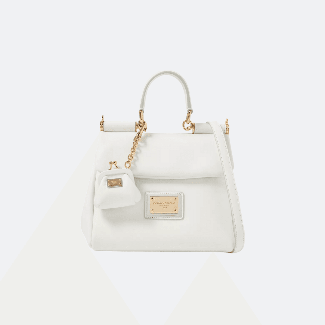 Dolce & Gabbana Sicily Soft White Small Leather Shoulder Bag