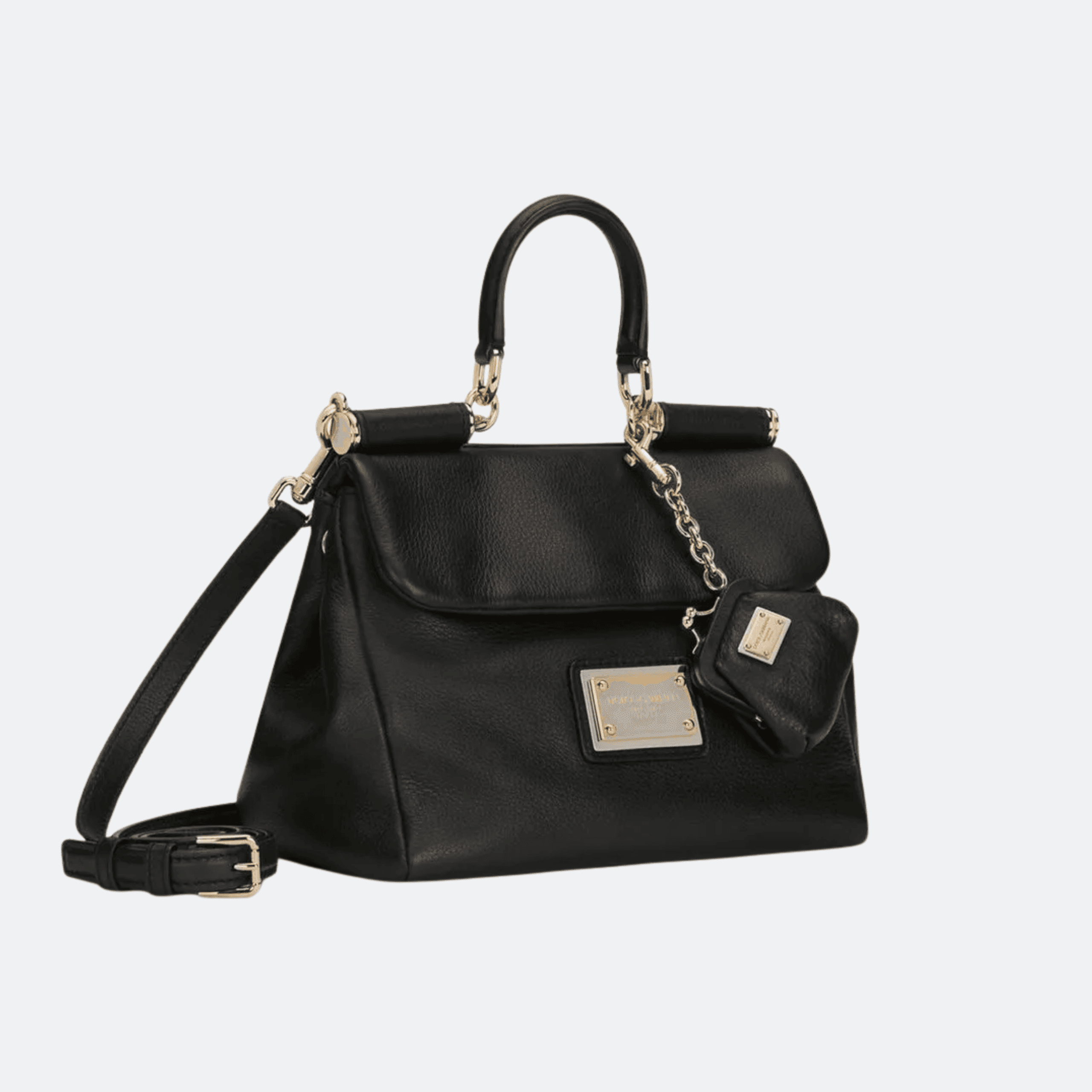 Dolce & Gabbana Small Calfskin Sicily Soft Bag Top Handle Bag - Black alternate