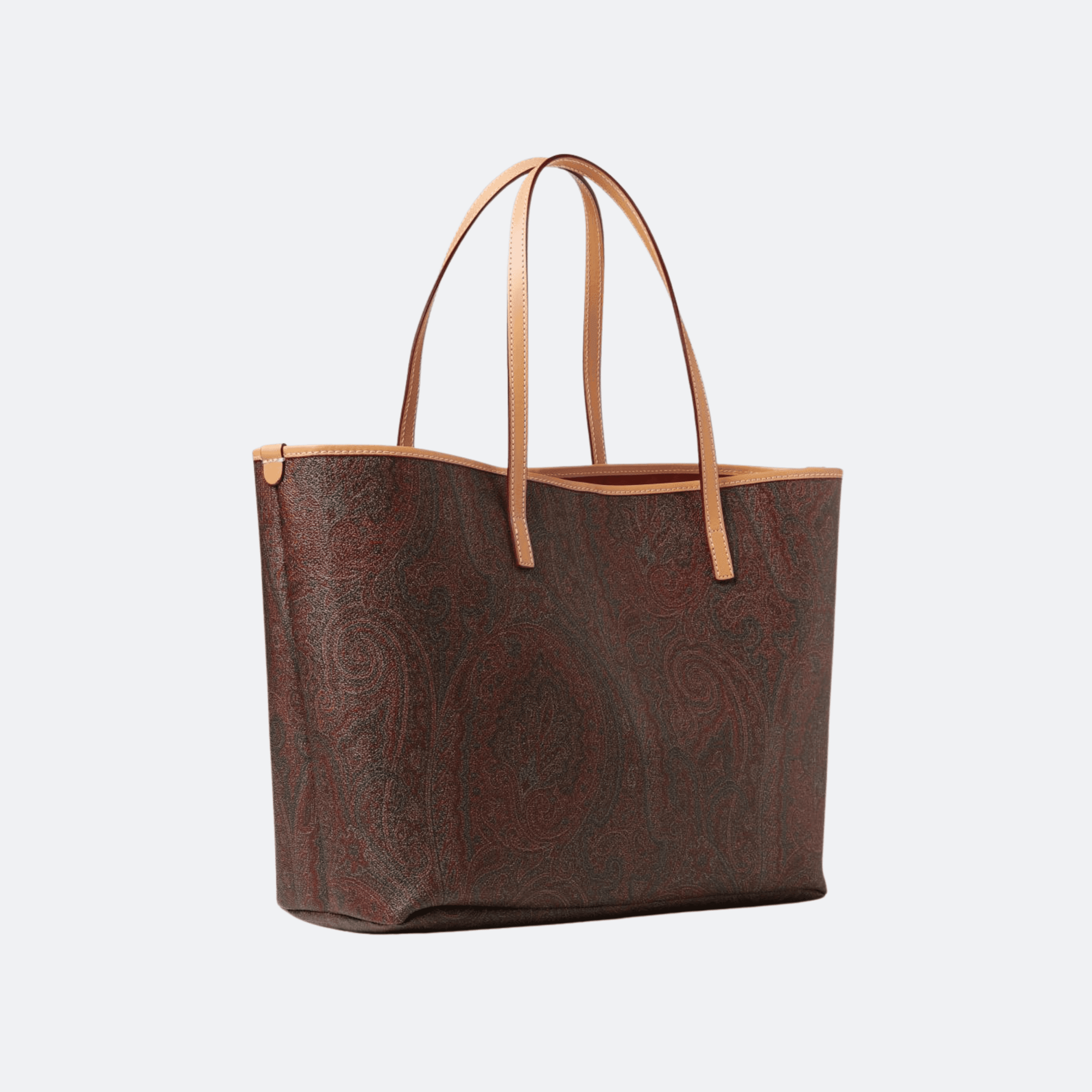 Etro Paisley Jacquard Shopper Tote Bag for Women - Burgundy/Tan alternate