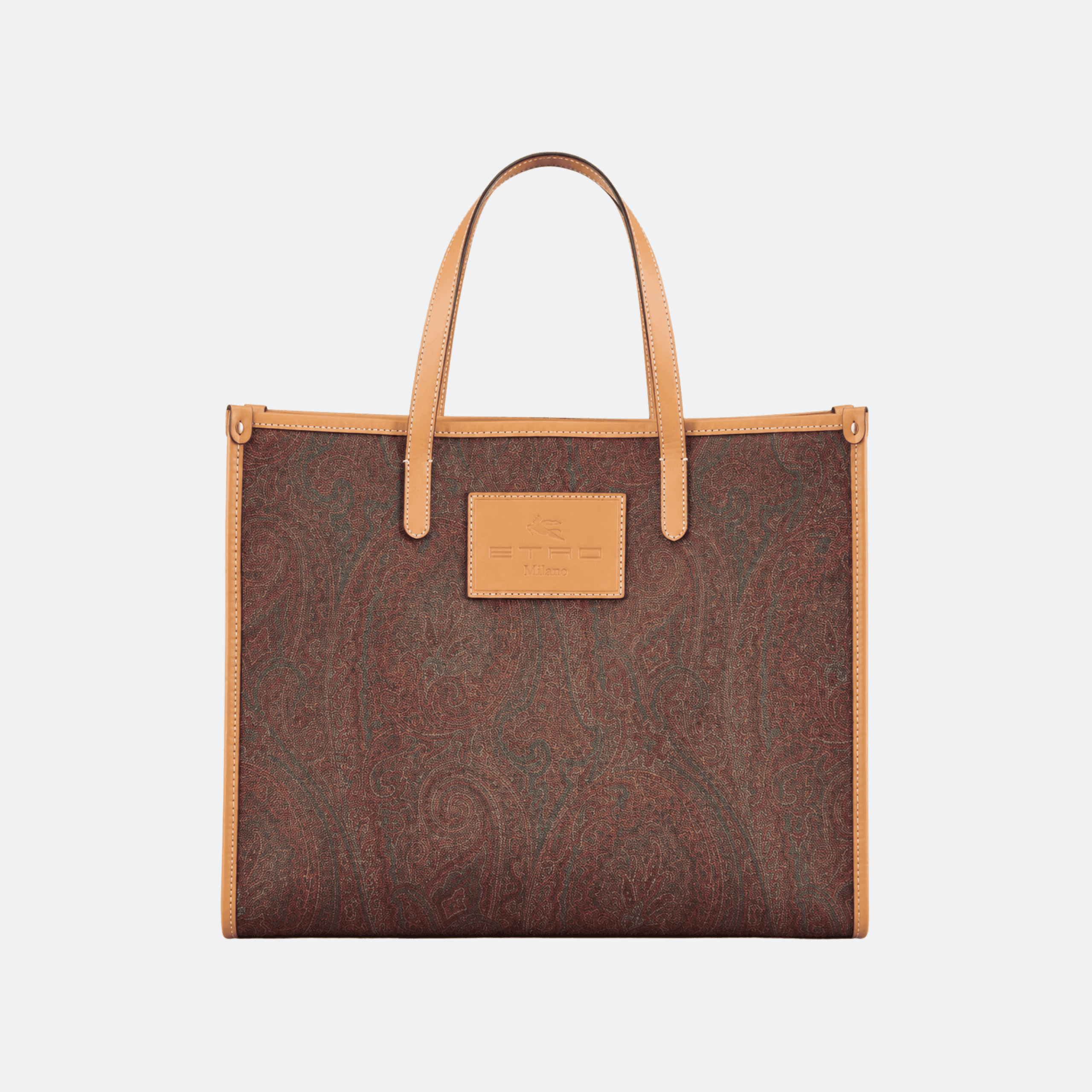 Etro Paisley Tote Bag for Women - Burgundy/Tan