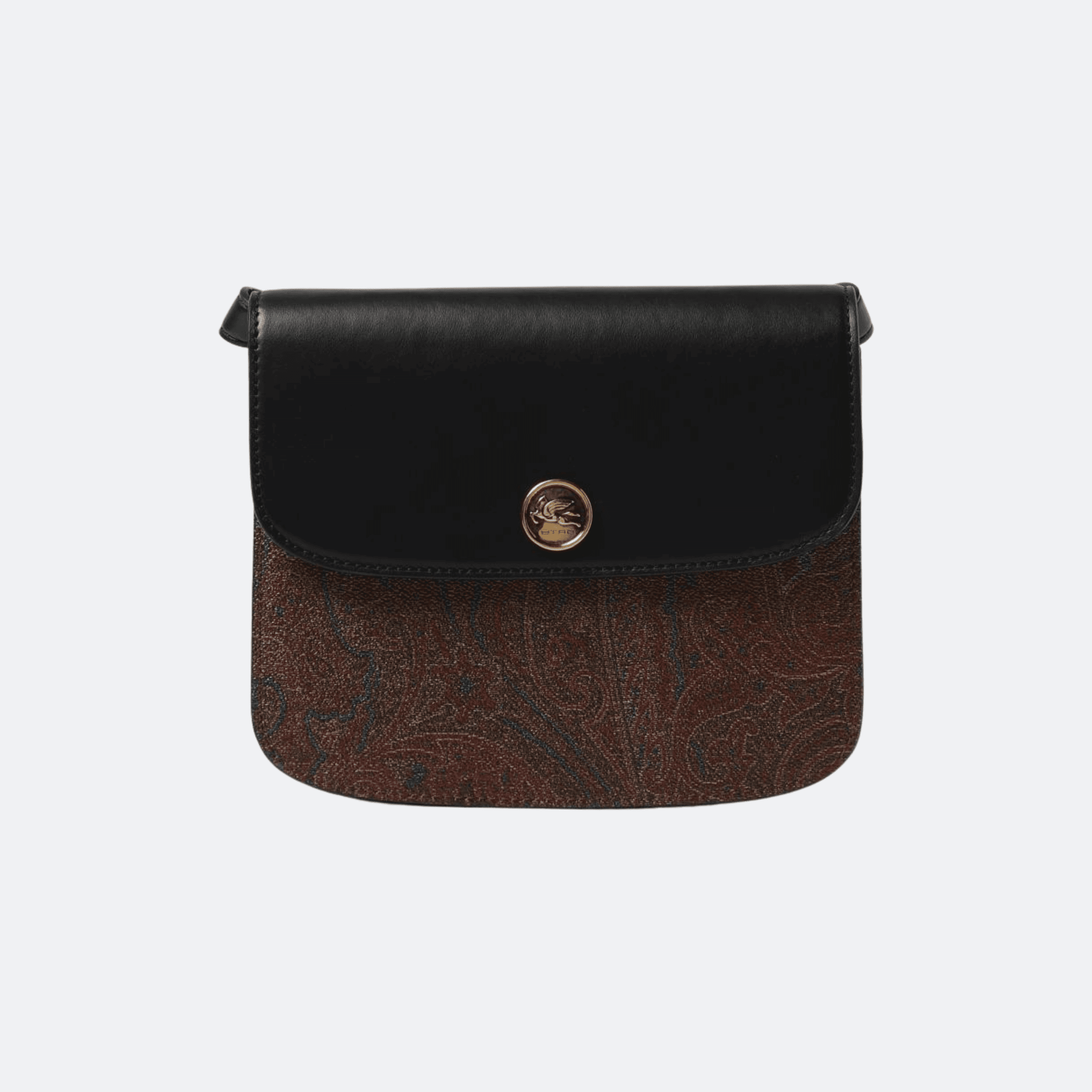 Etro Small Essential Paisley Crossbody Bag for Women - Black/Burgundy