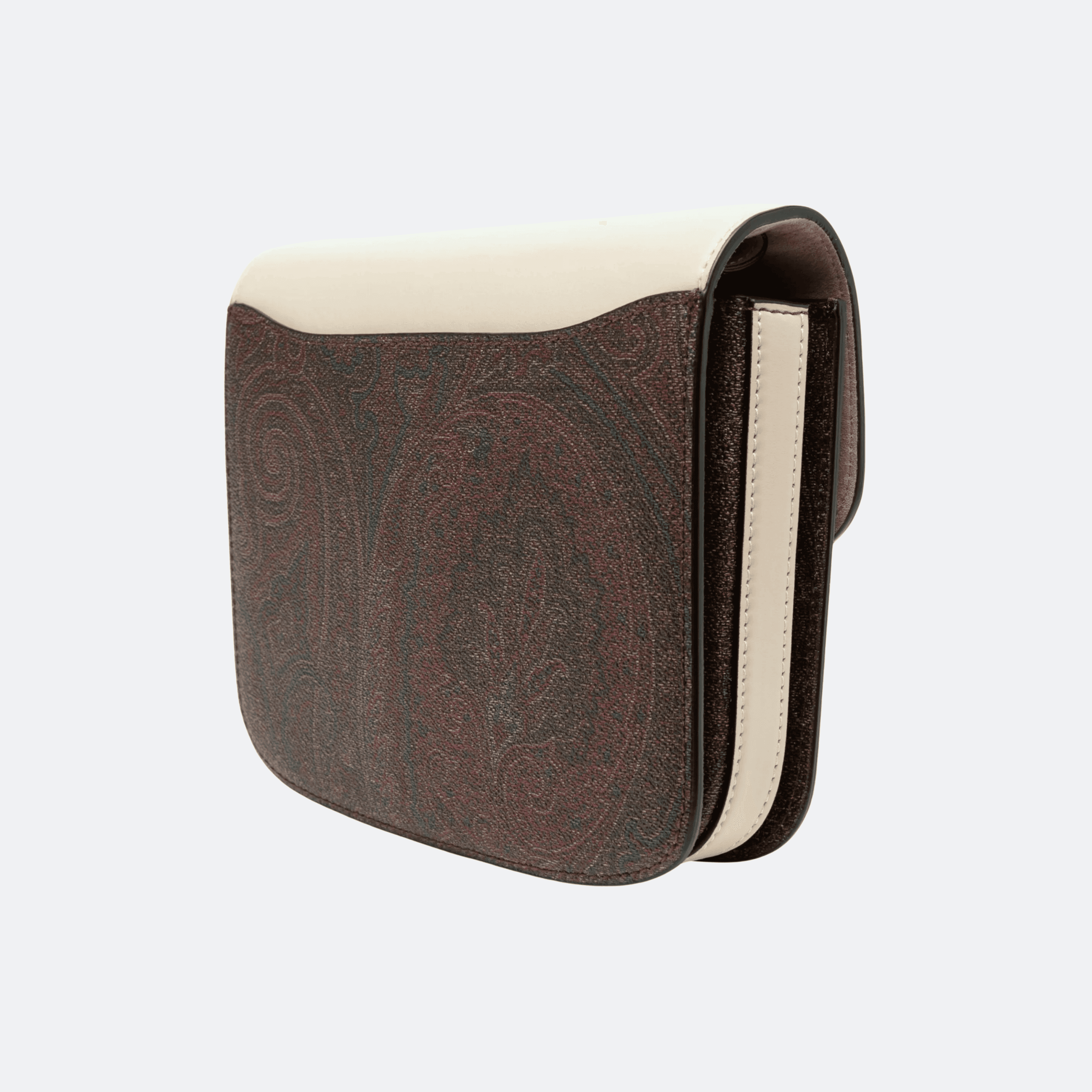 Etro Small Essential Paisley Crossbody Bag for Women - Ivory/Burgundy alternate