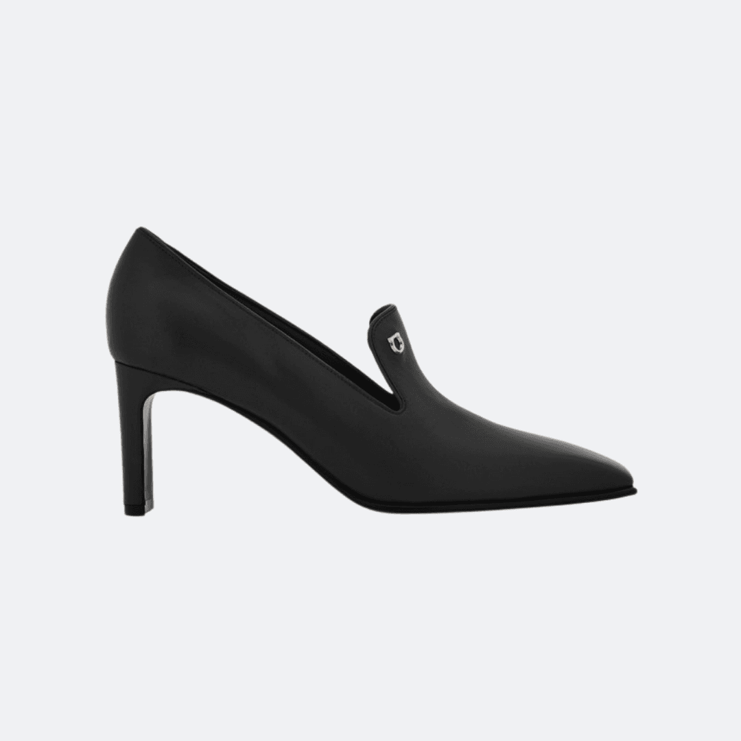 Ferragamo Black Heeled Women Loafer