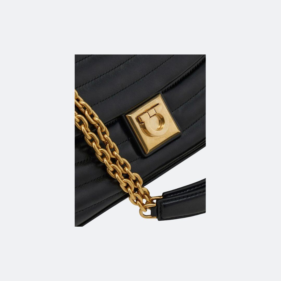Ferragamo Black Quilted Leather Shoulder Bag alternate