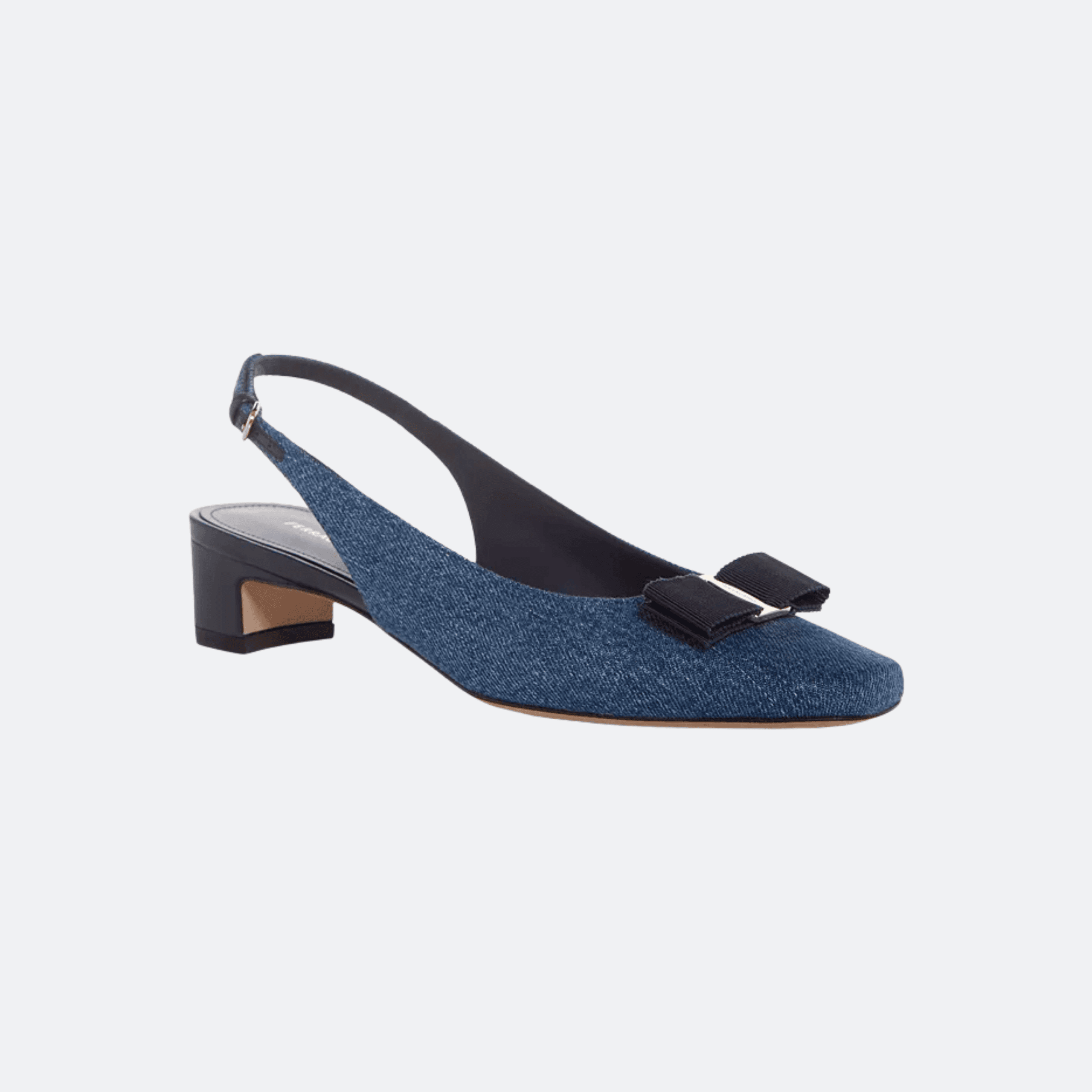 Ferragamo Rivada Denim Slingback Pumps - Denim Blue alternate