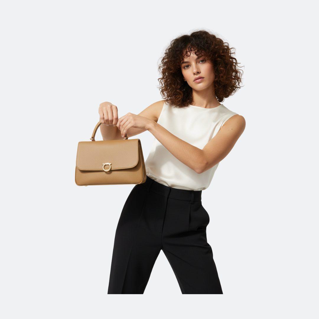 Ferragamo Sofia Small Camel Small Top Handle Bag alternate