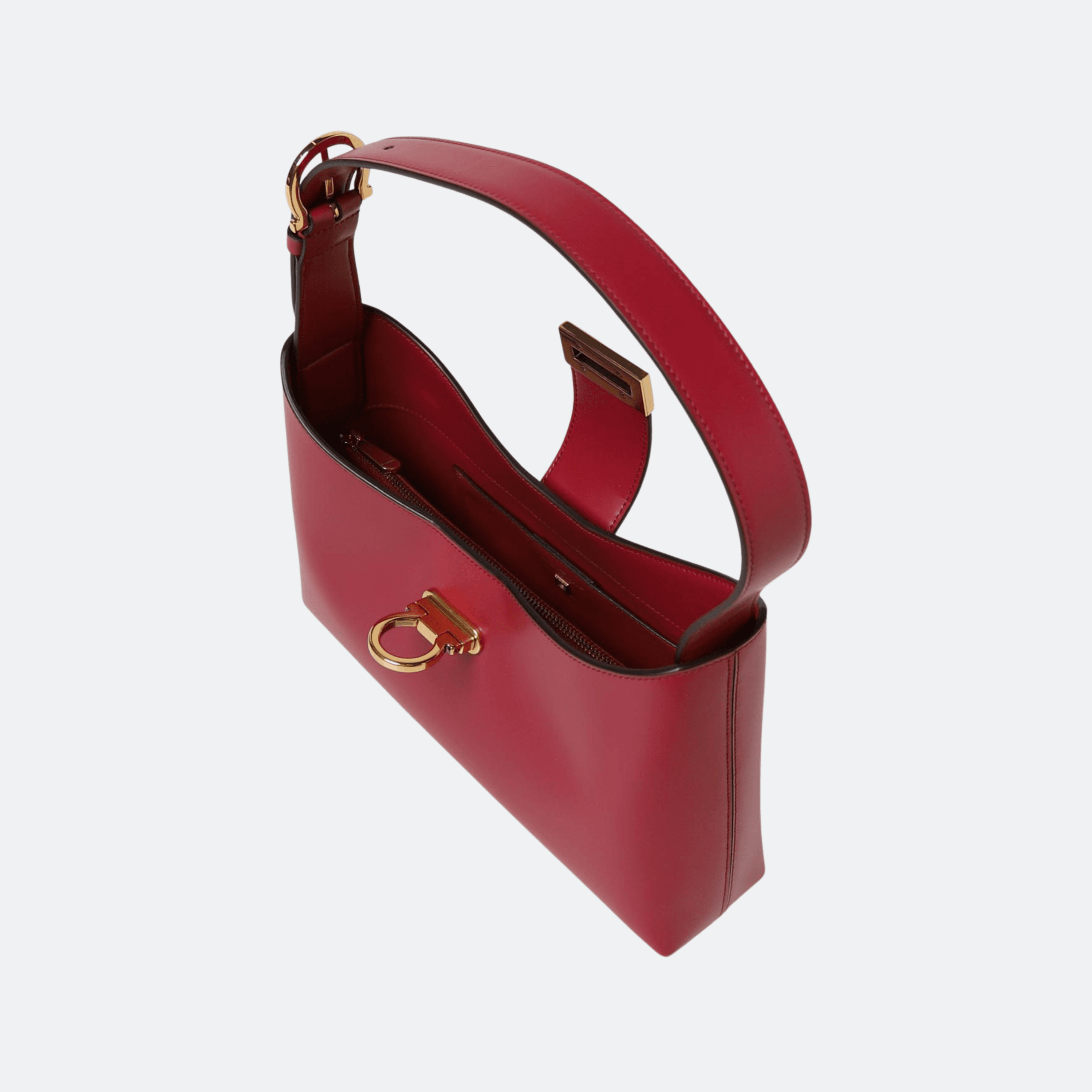 Ferragamo Trifolio Red Leather Top Handle Bag alternate