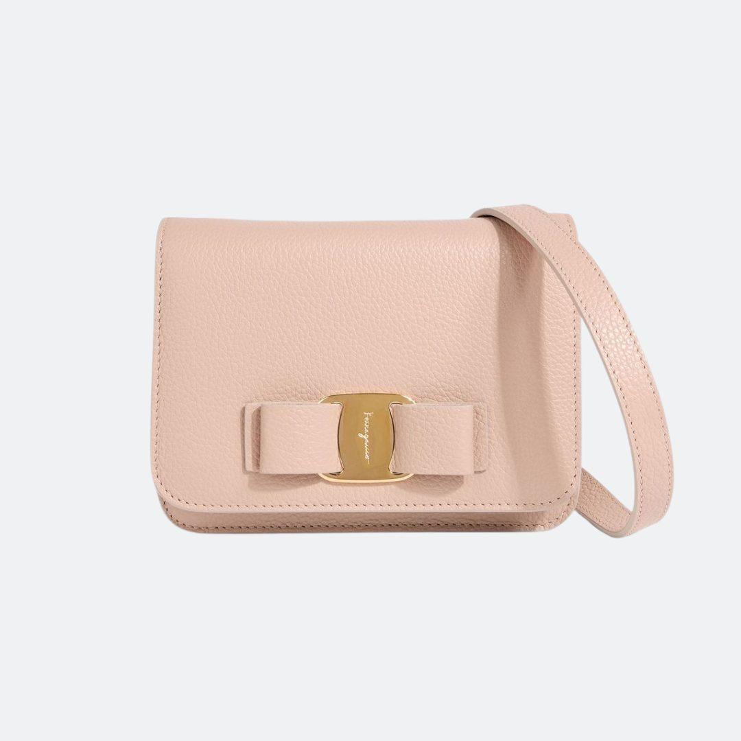 Ferragamo Vara Bow Blush Beige Mini Shoulder / Crossbody Bag