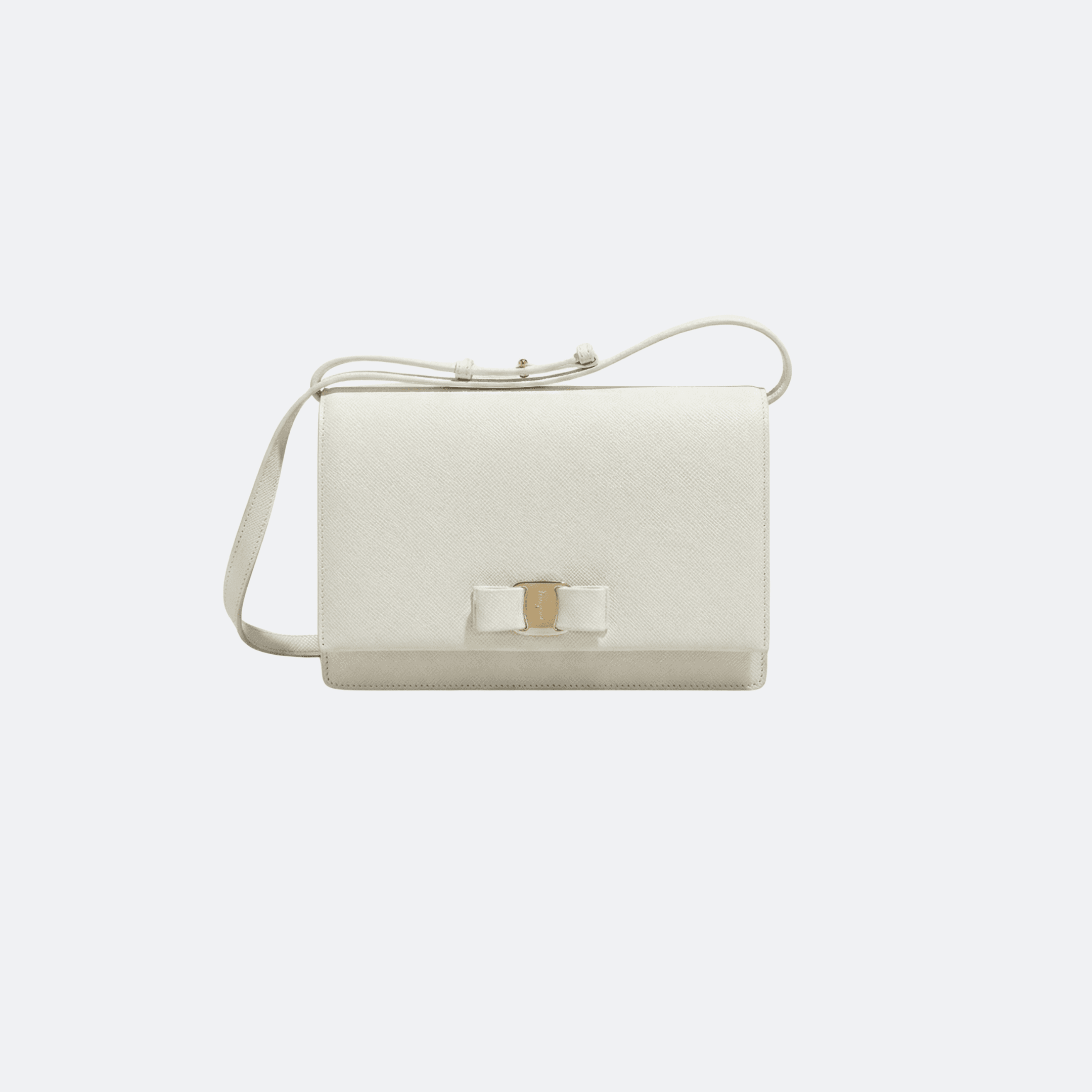 Ferragamo Vara Bow Medium Shoulder Bag - White